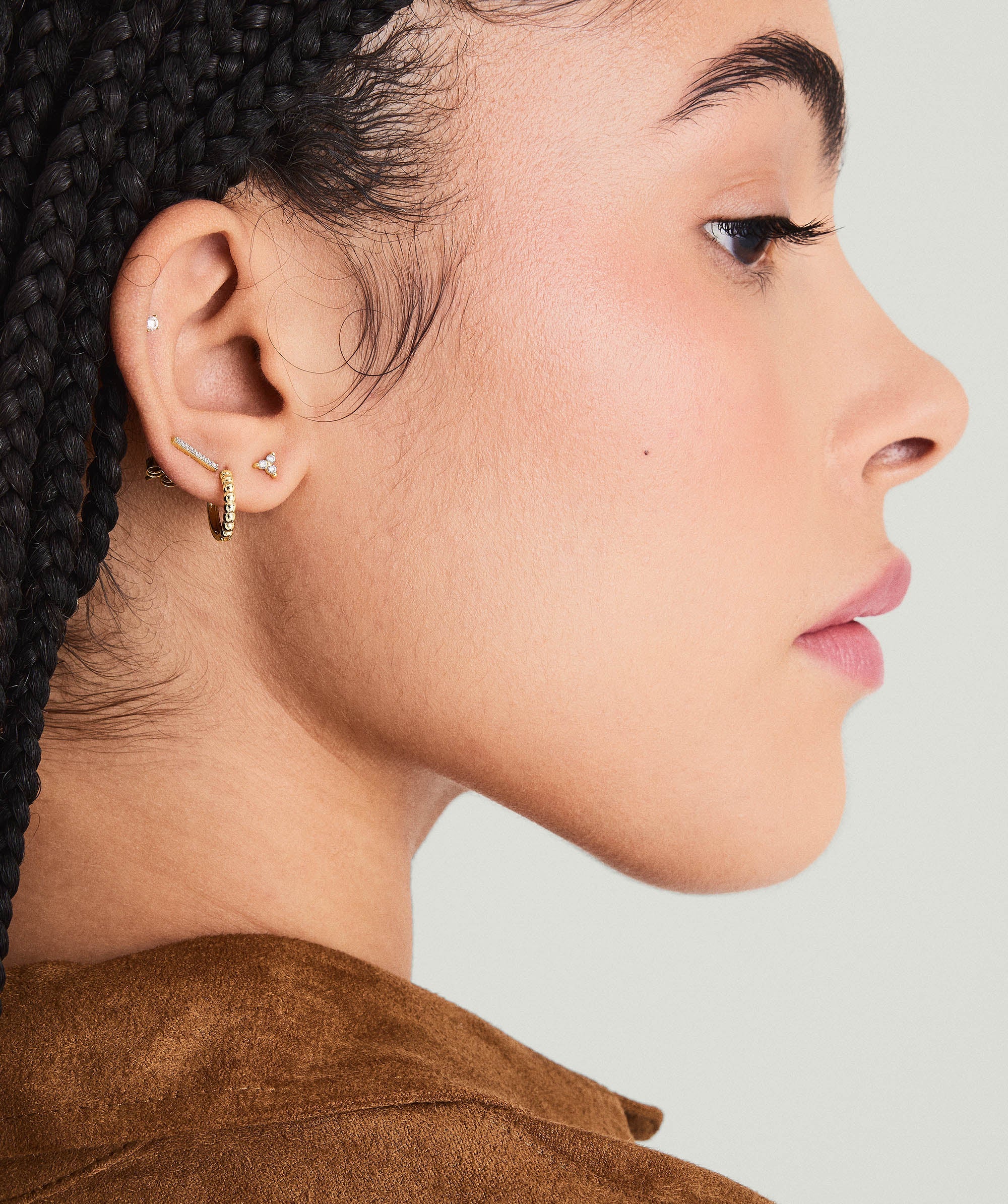 Mini Lotus Diamond Studs - Image 5