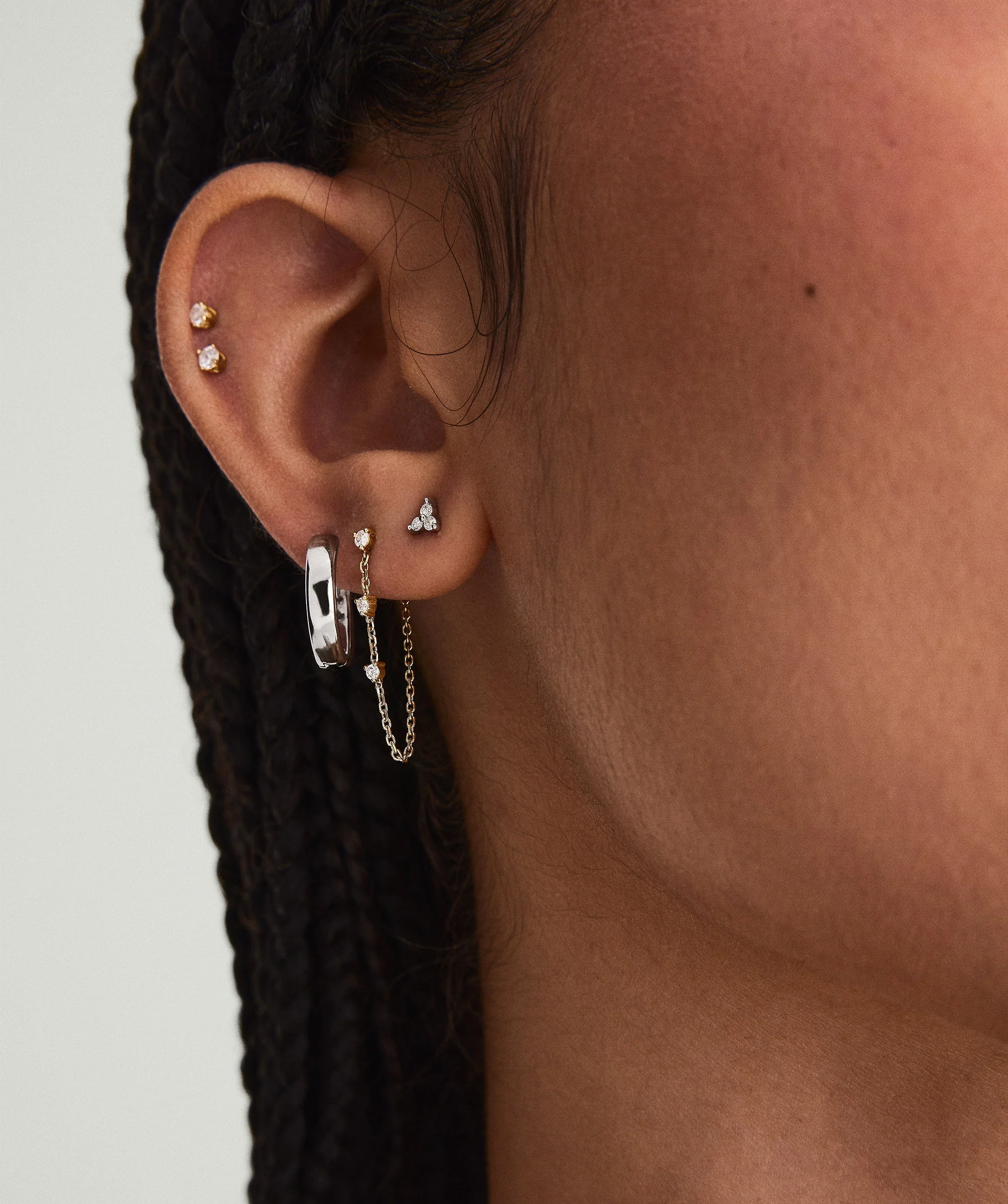 Mini Lotus Diamond Studs - Image 7