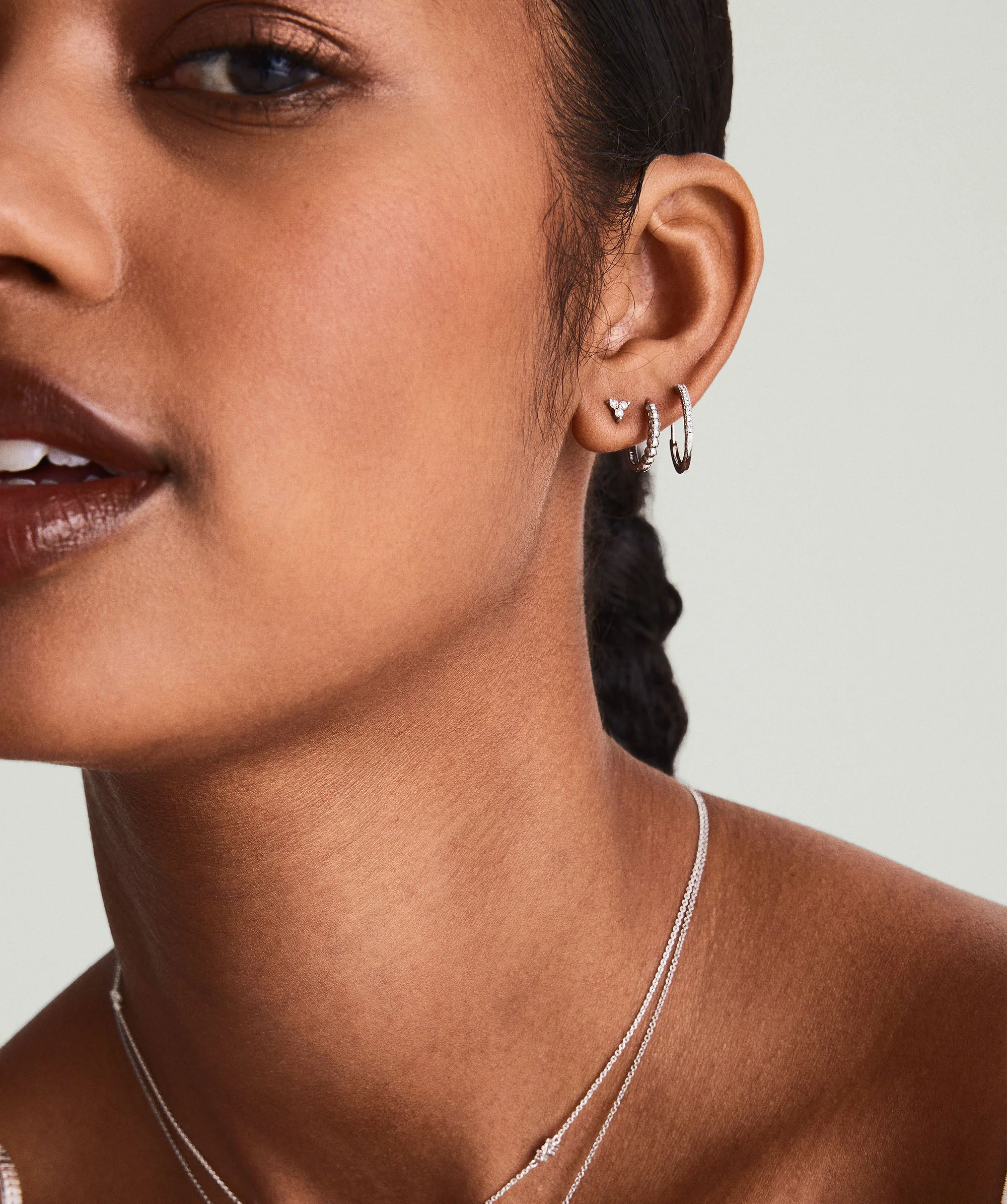 Mini Lotus Diamond Studs - Image 8
