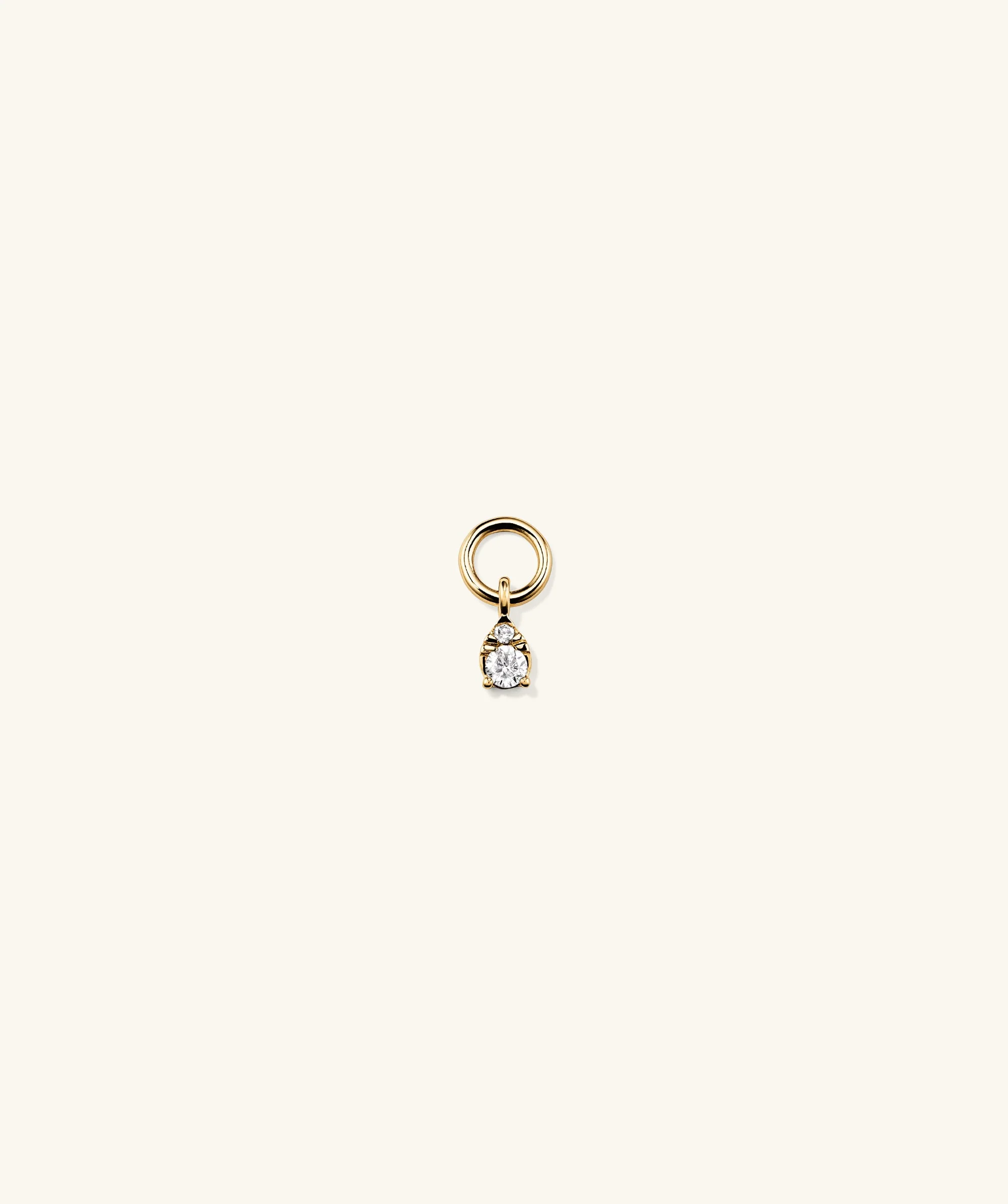 Mini Pear Diamond Hoop Charm - Image 2