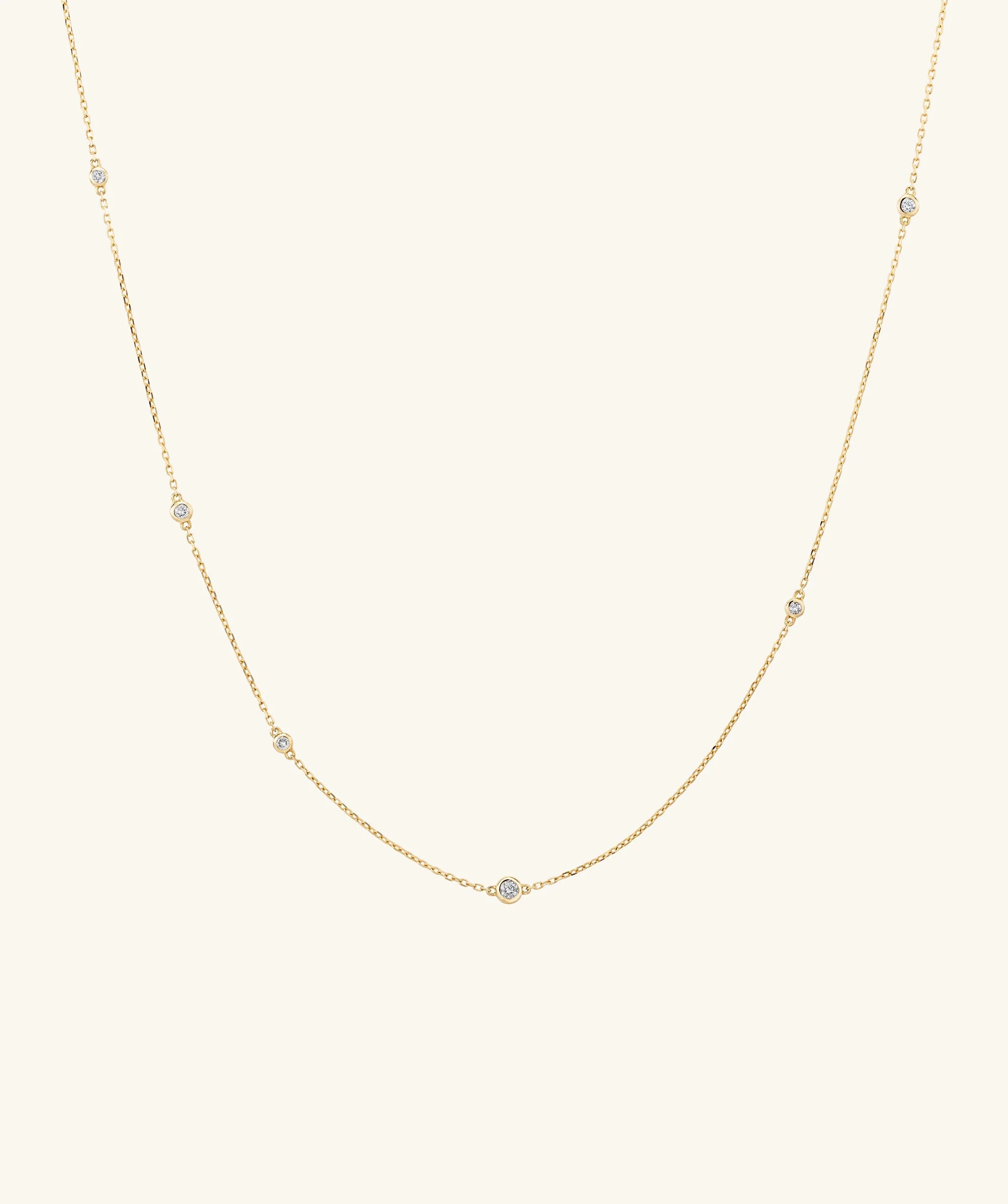 Multi Station Round Diamond Necklace - Image 2