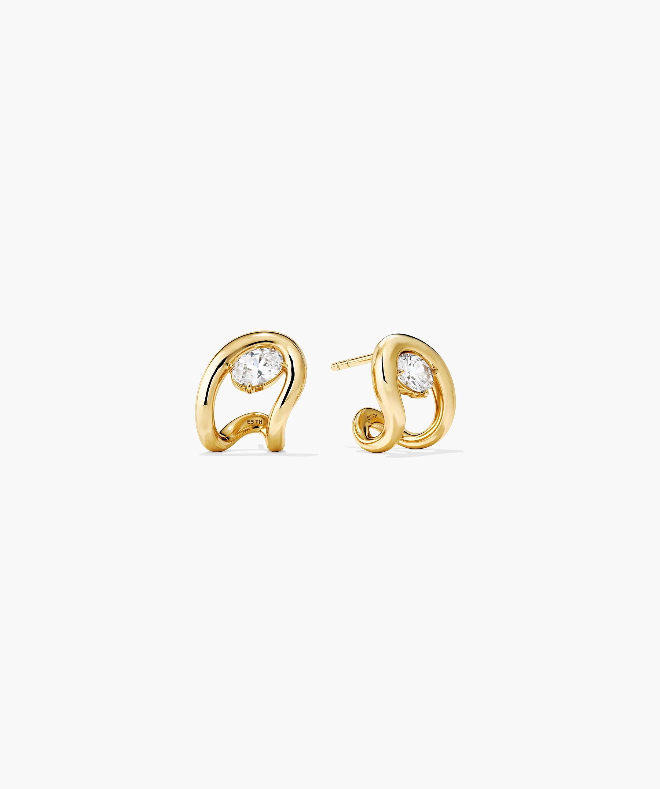 Organic Dôme Curve Gemstone Huggies - Image 5