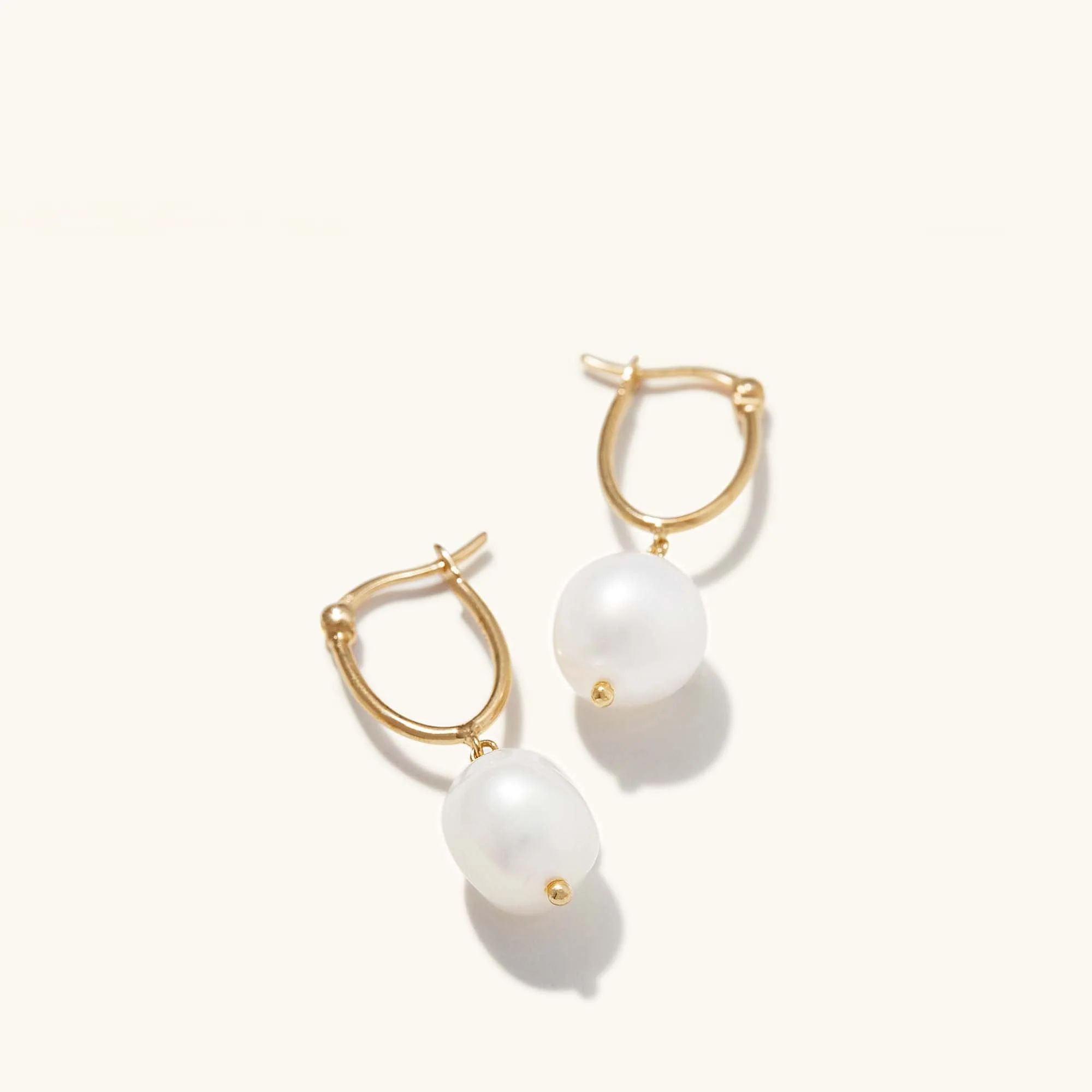 Organic Pearl Hoops - Image 3