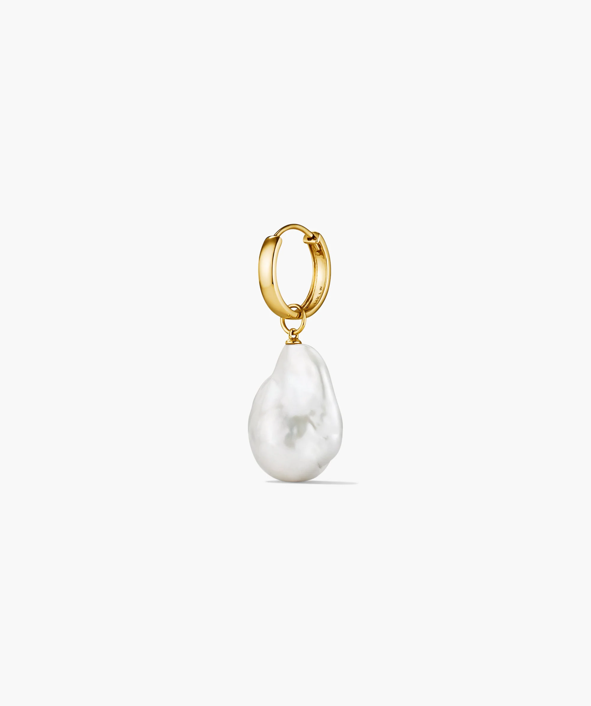 Single Oversized Baroque Pearl Hoop Charm - Image 3