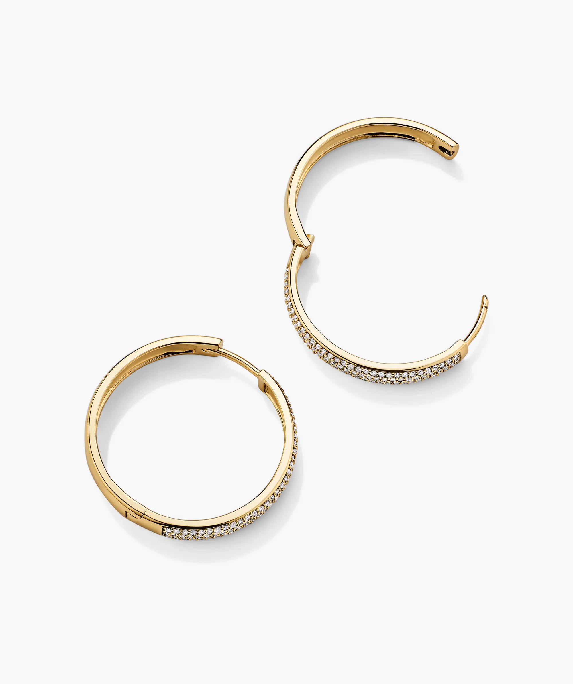 Bold Pavé Diamond Large Hoops - Image 4