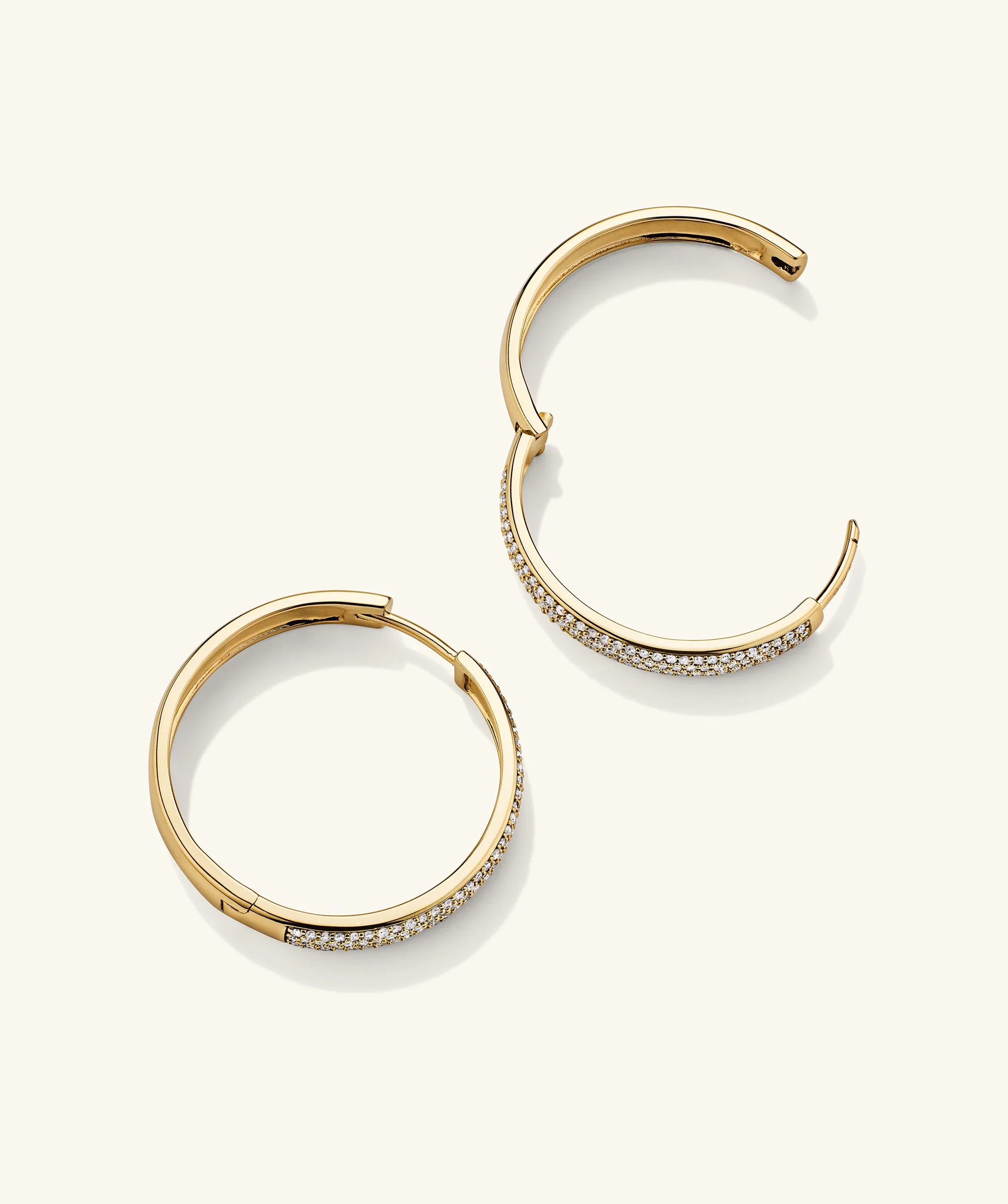Bold Pavé Diamond Large Hoops - Image 6
