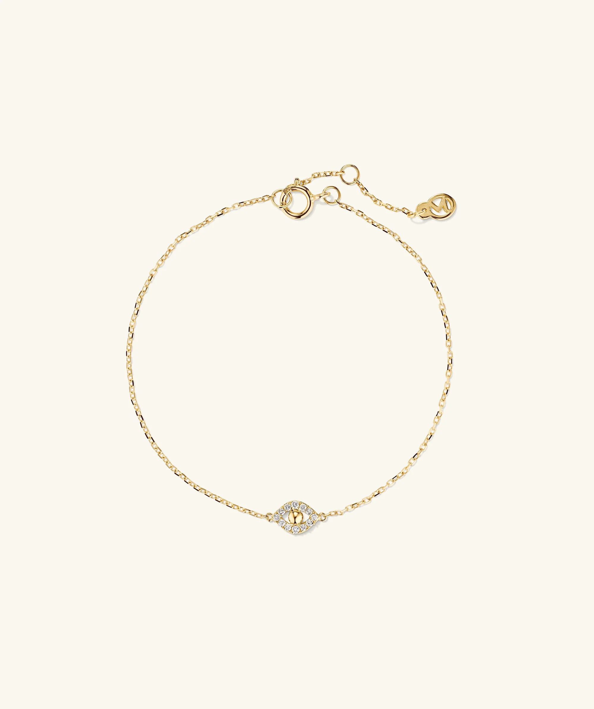 Pavé Diamond Evil Eye Bracelet - Image 2