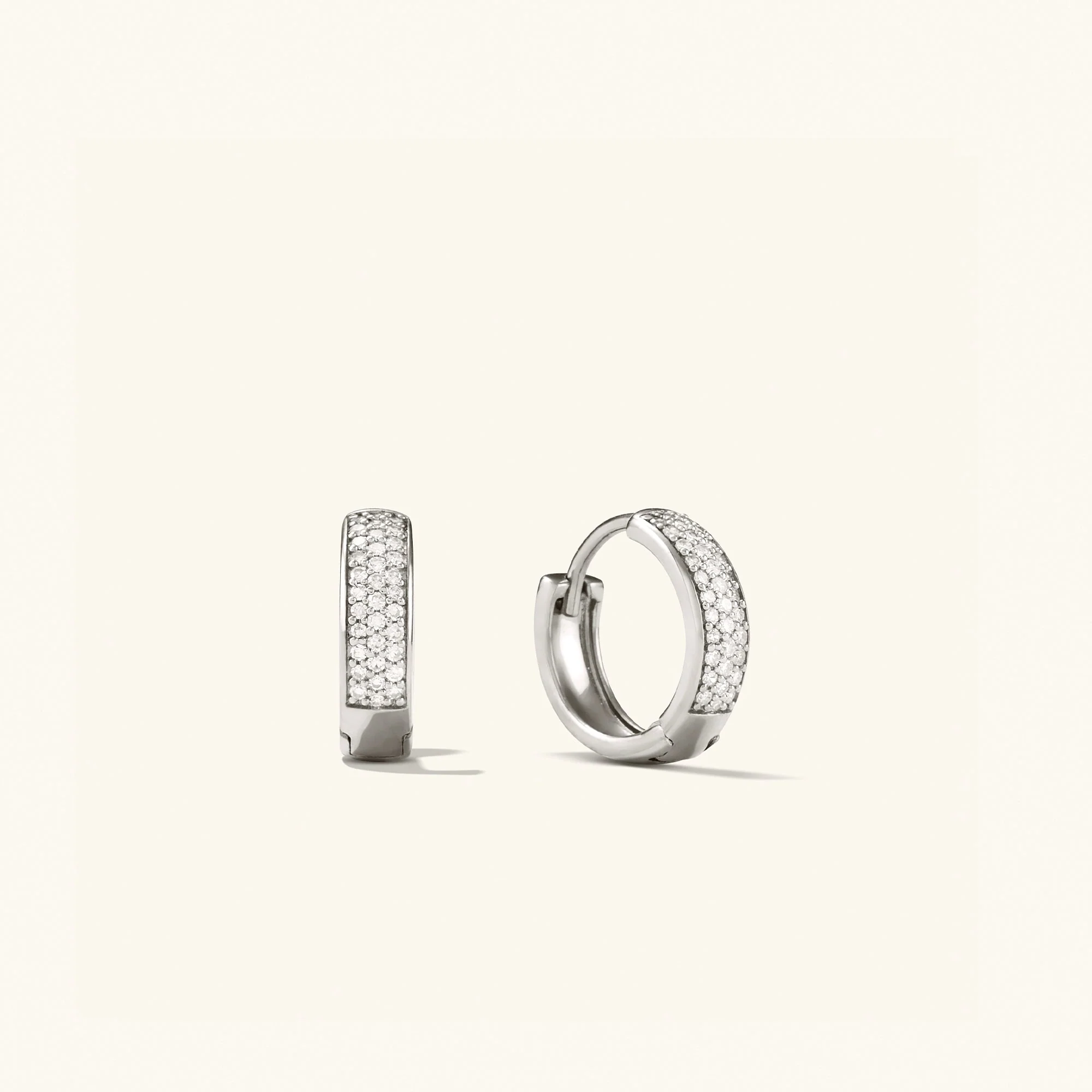 Bold Pavé Diamond Huggie Hoops - Image 12