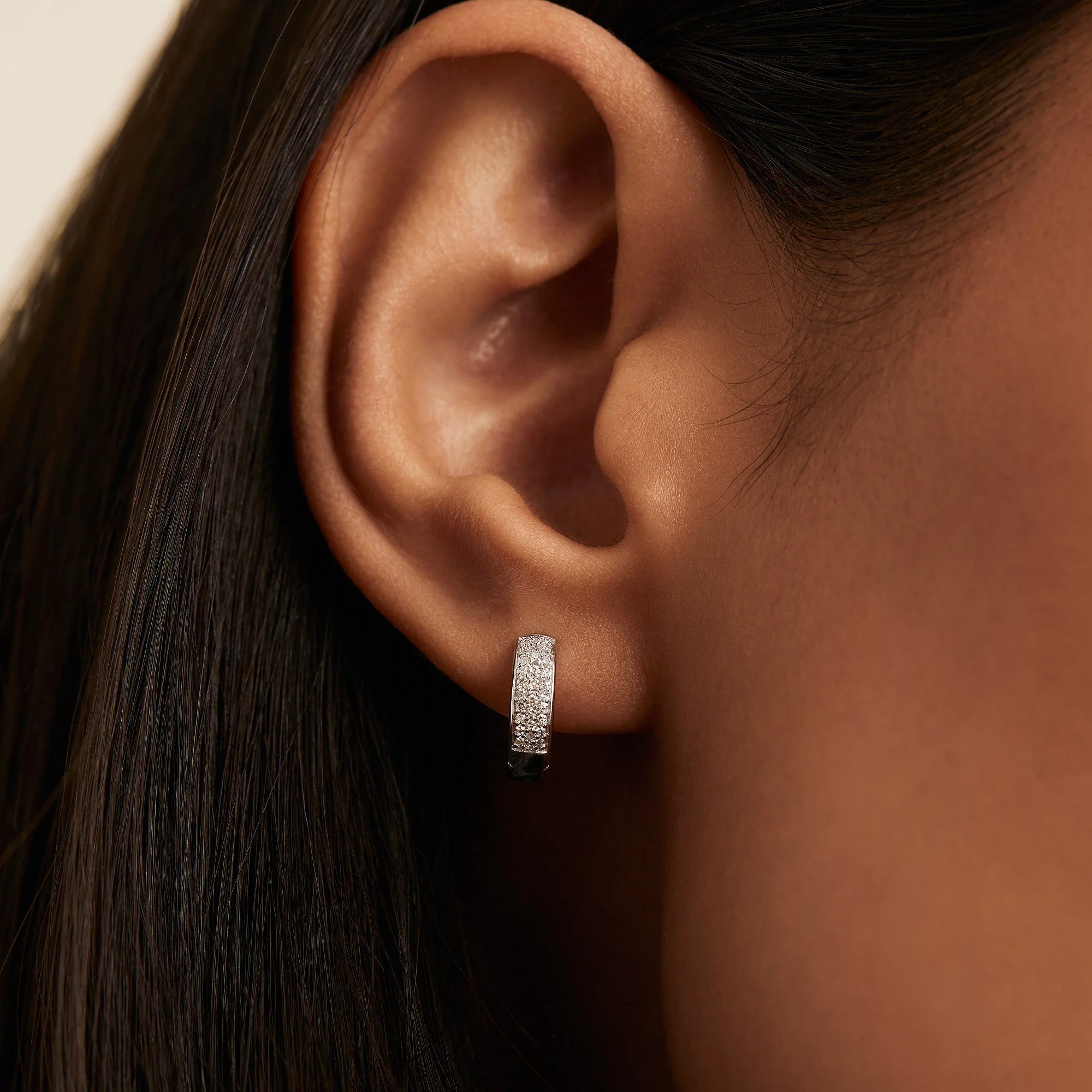 Bold Pavé Diamond Huggie Hoops - Image 14