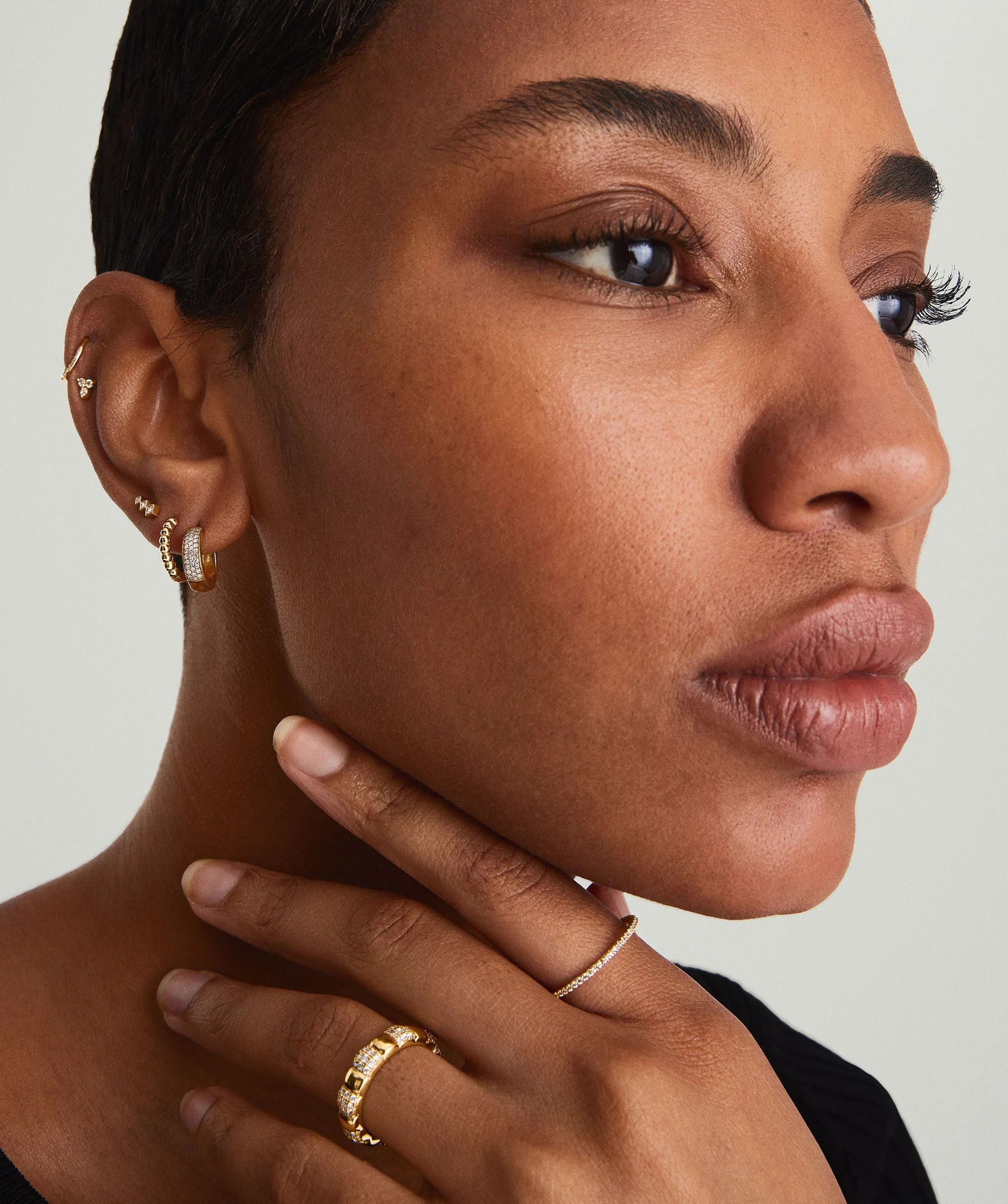 Bold Pavé Diamond Huggie Hoops - Image 5