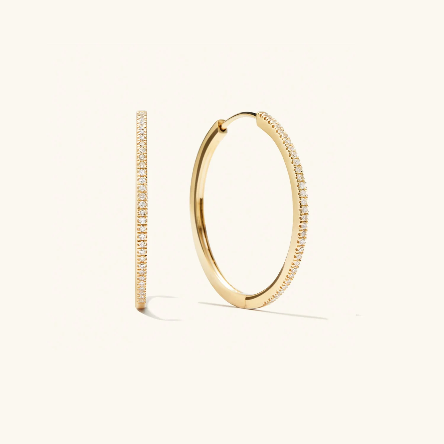 Pavé Diamond Large Hoops - Image 2
