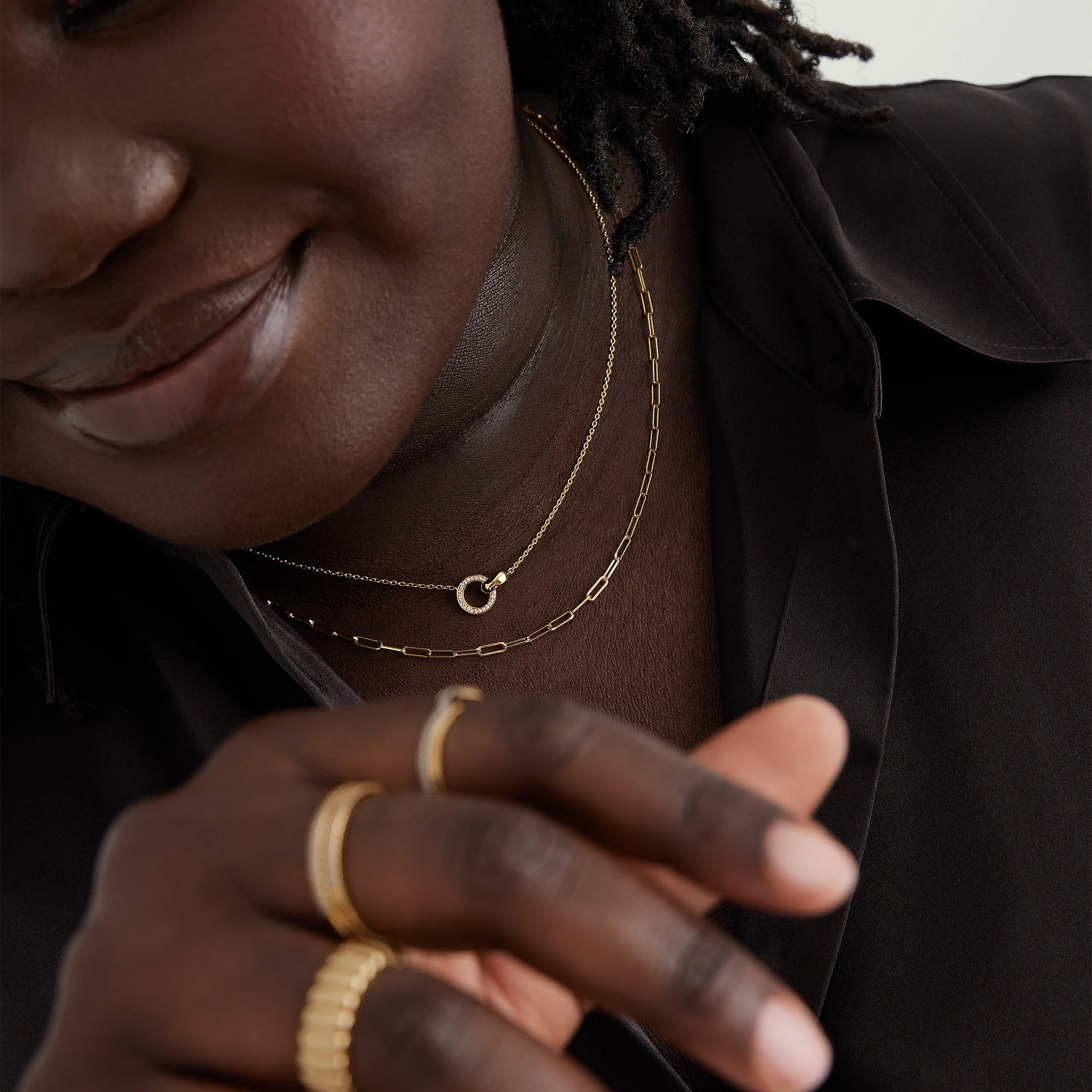 Pavé Diamond Linked Necklace - Image 3