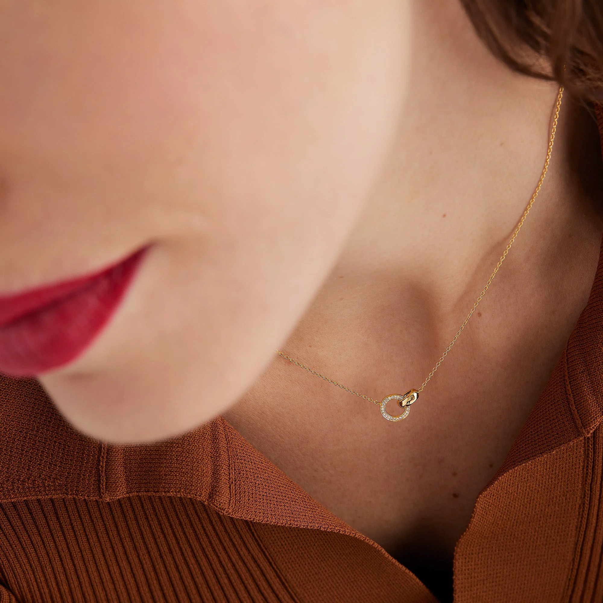Pavé Diamond Linked Necklace - Image 4
