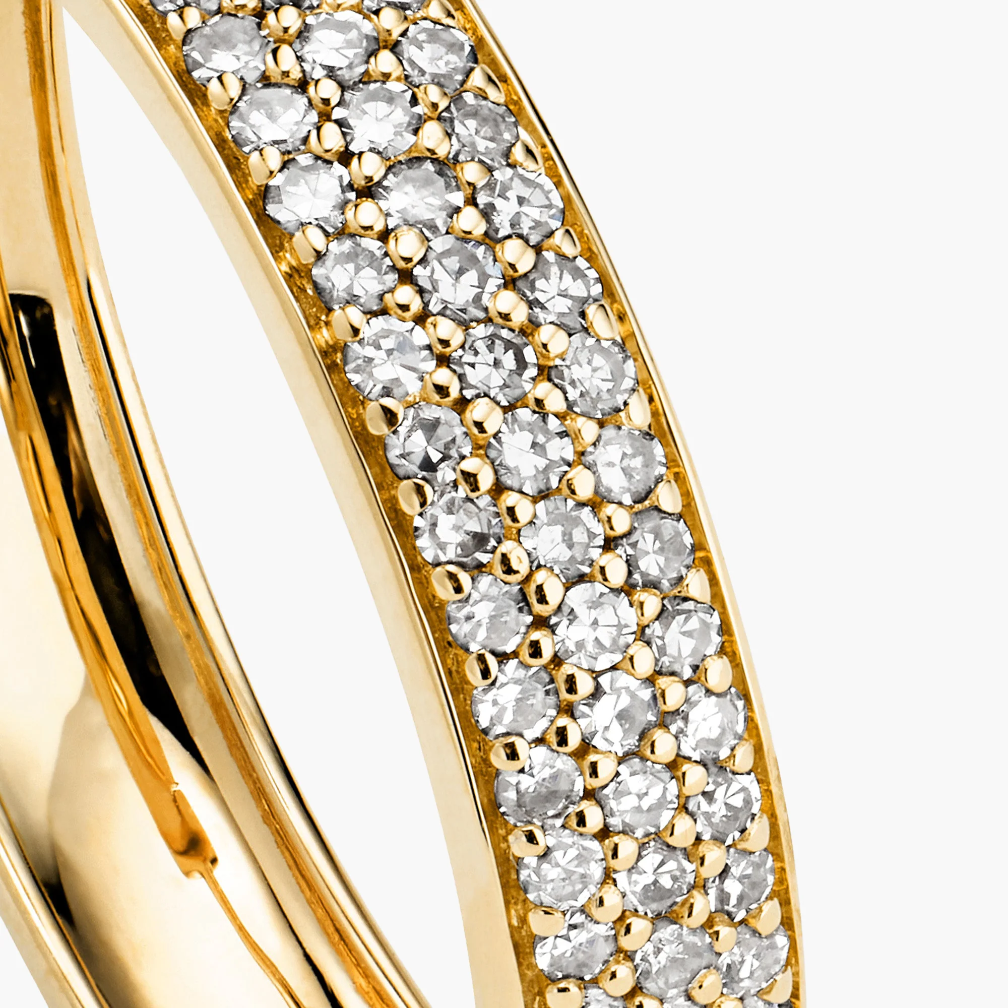 Bold Pavé Diamond Medium Hoops - Image 10