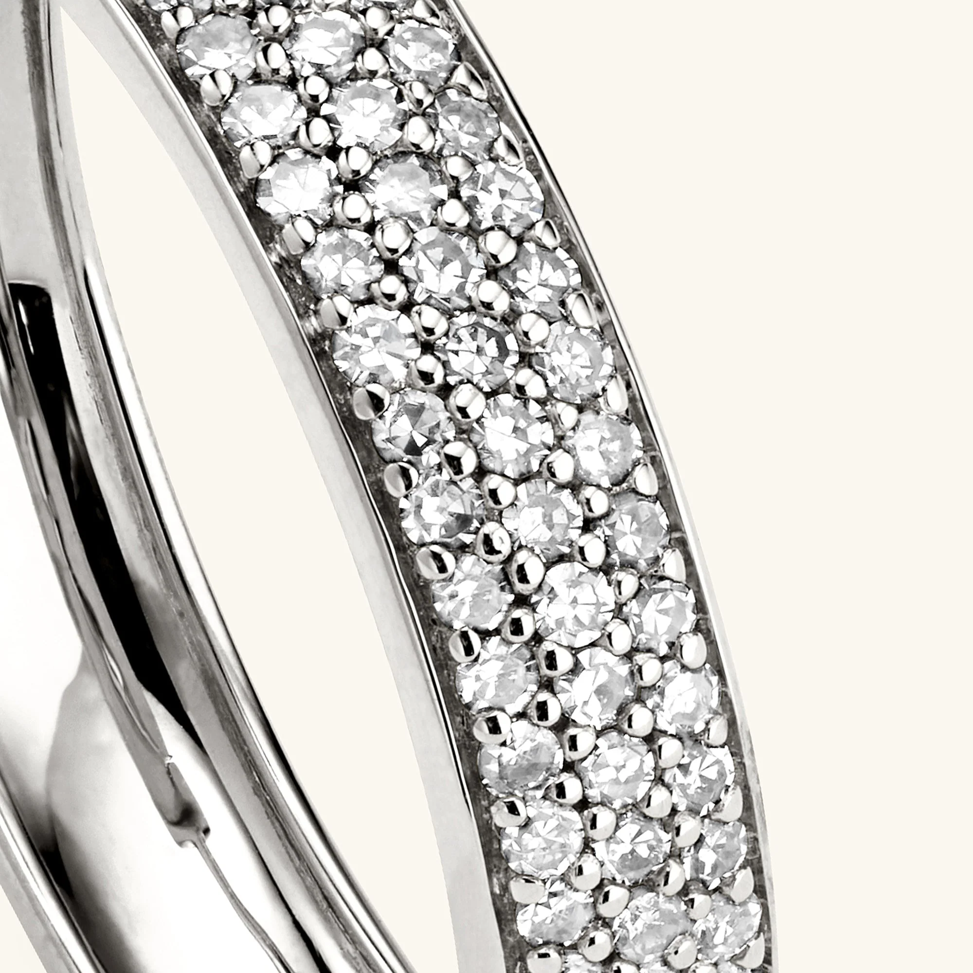 Bold Pavé Diamond Medium Hoops - Image 12
