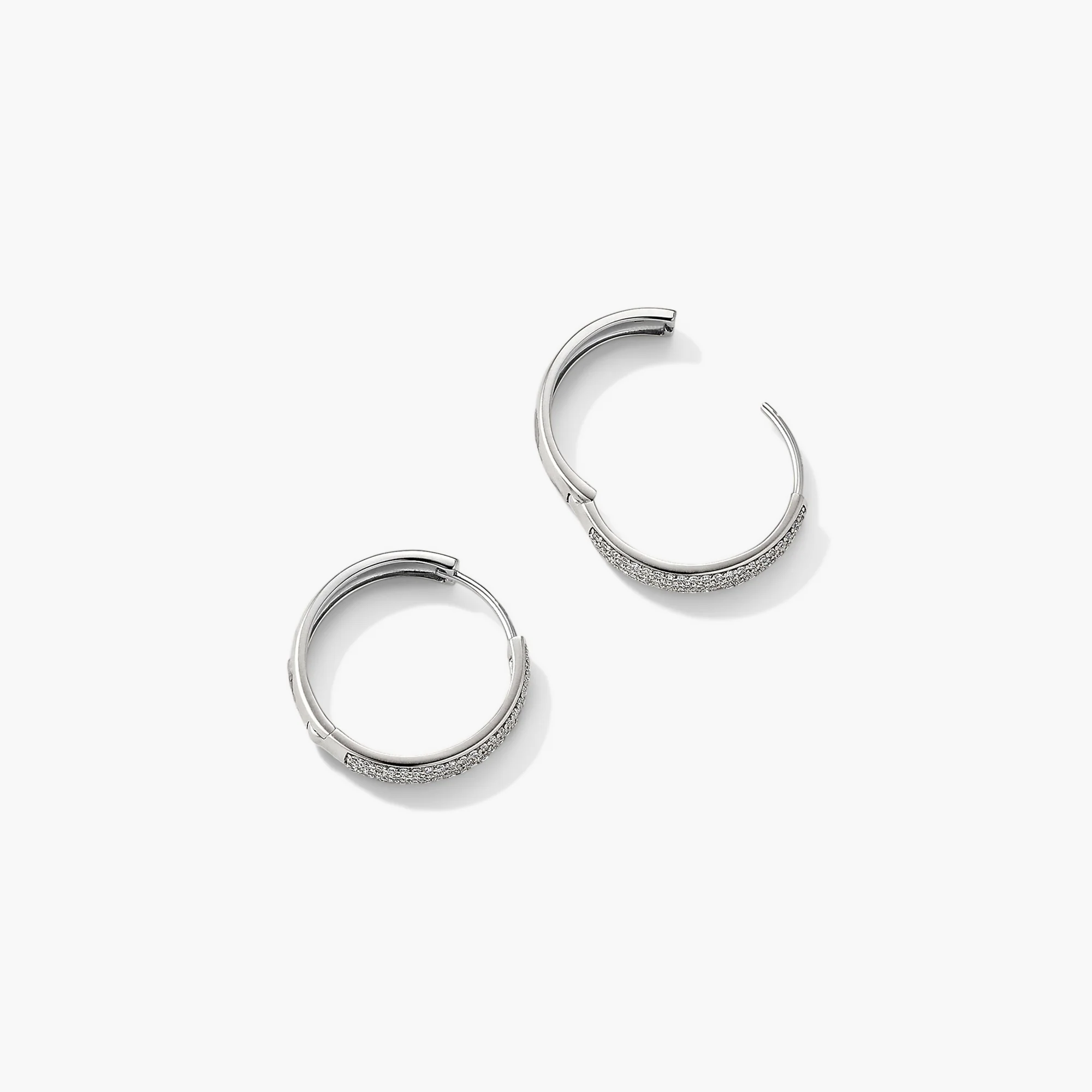 Bold Pavé Diamond Medium Hoops - Image 4