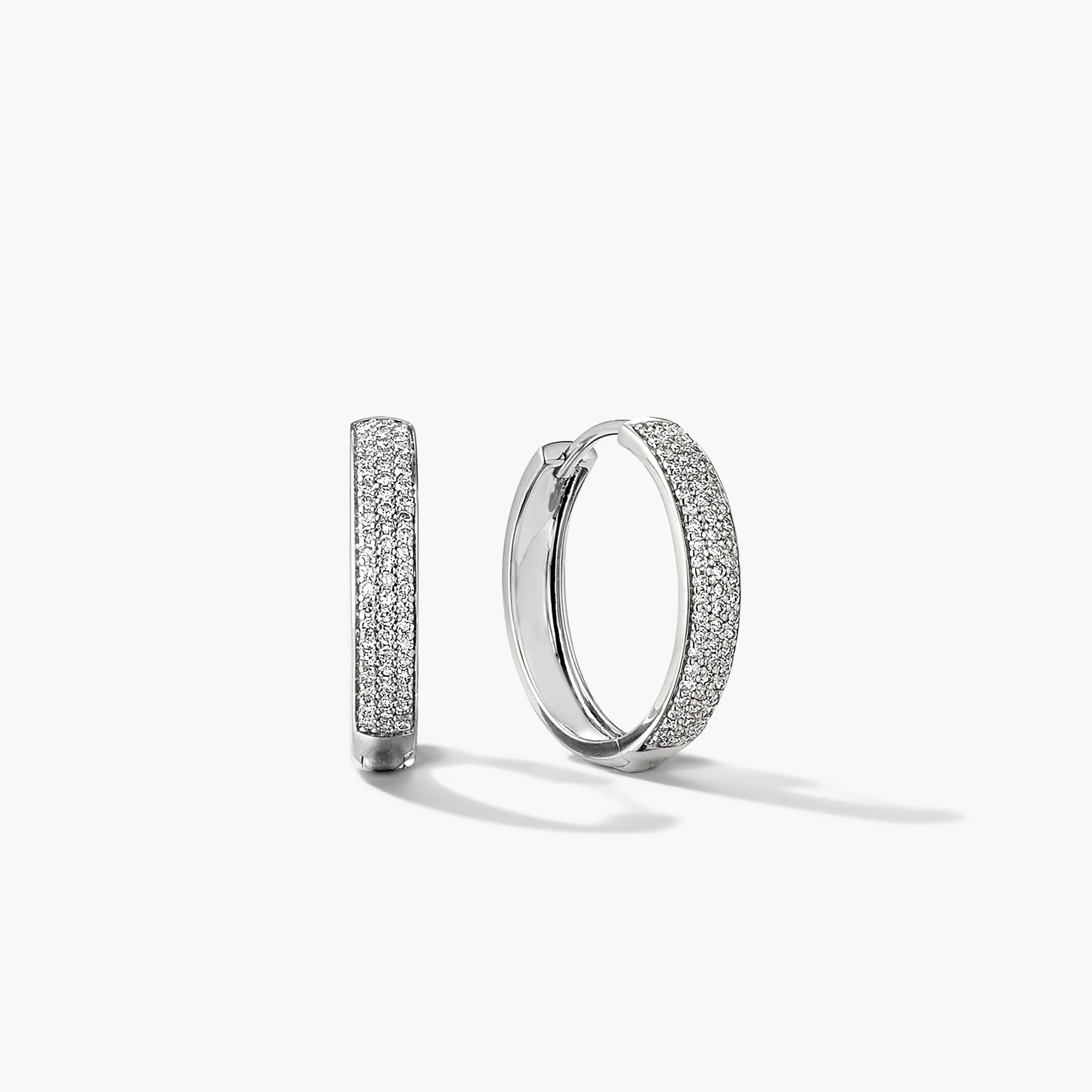 Bold Pavé Diamond Medium Hoops - Image 5