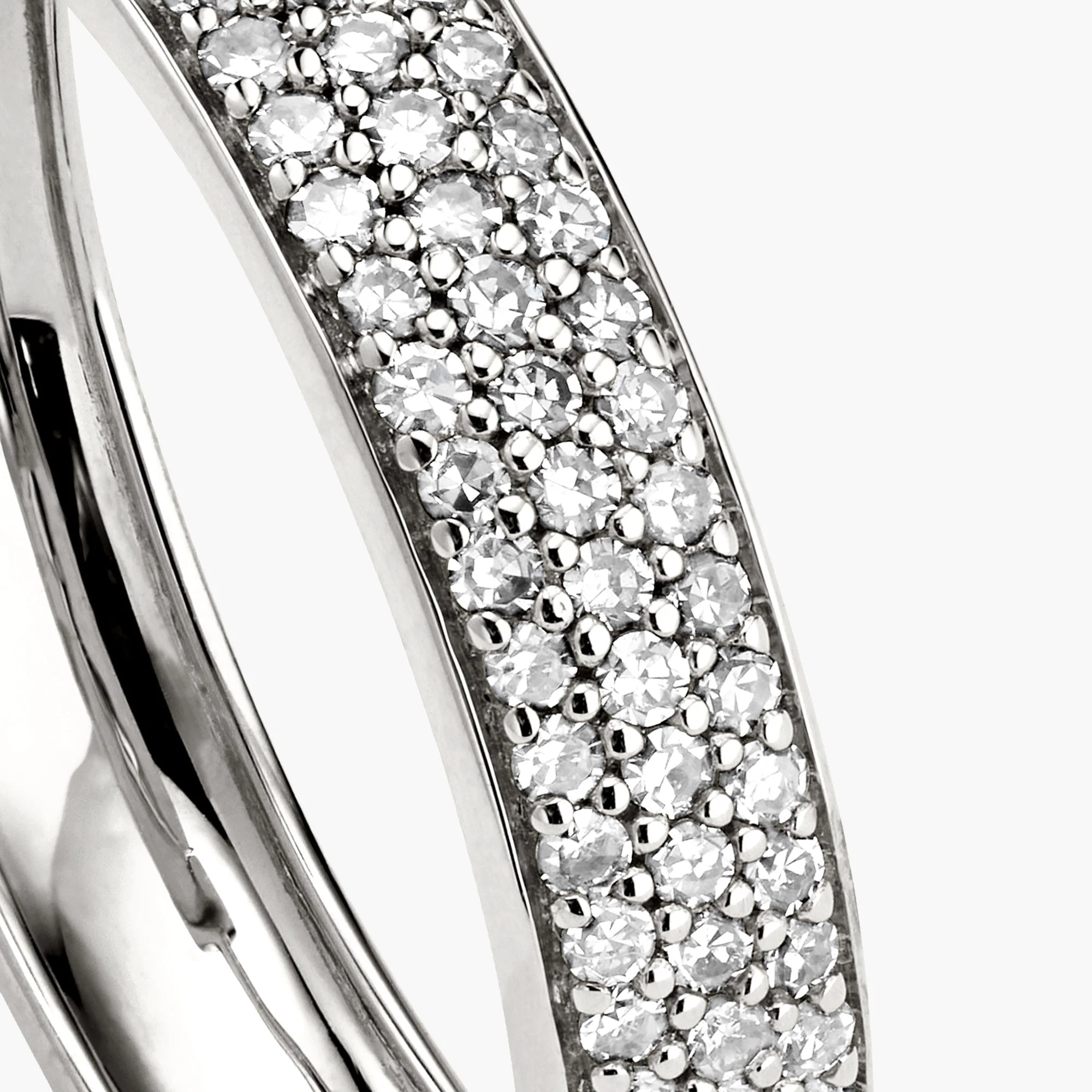 Bold Pavé Diamond Medium Hoops - Image 6