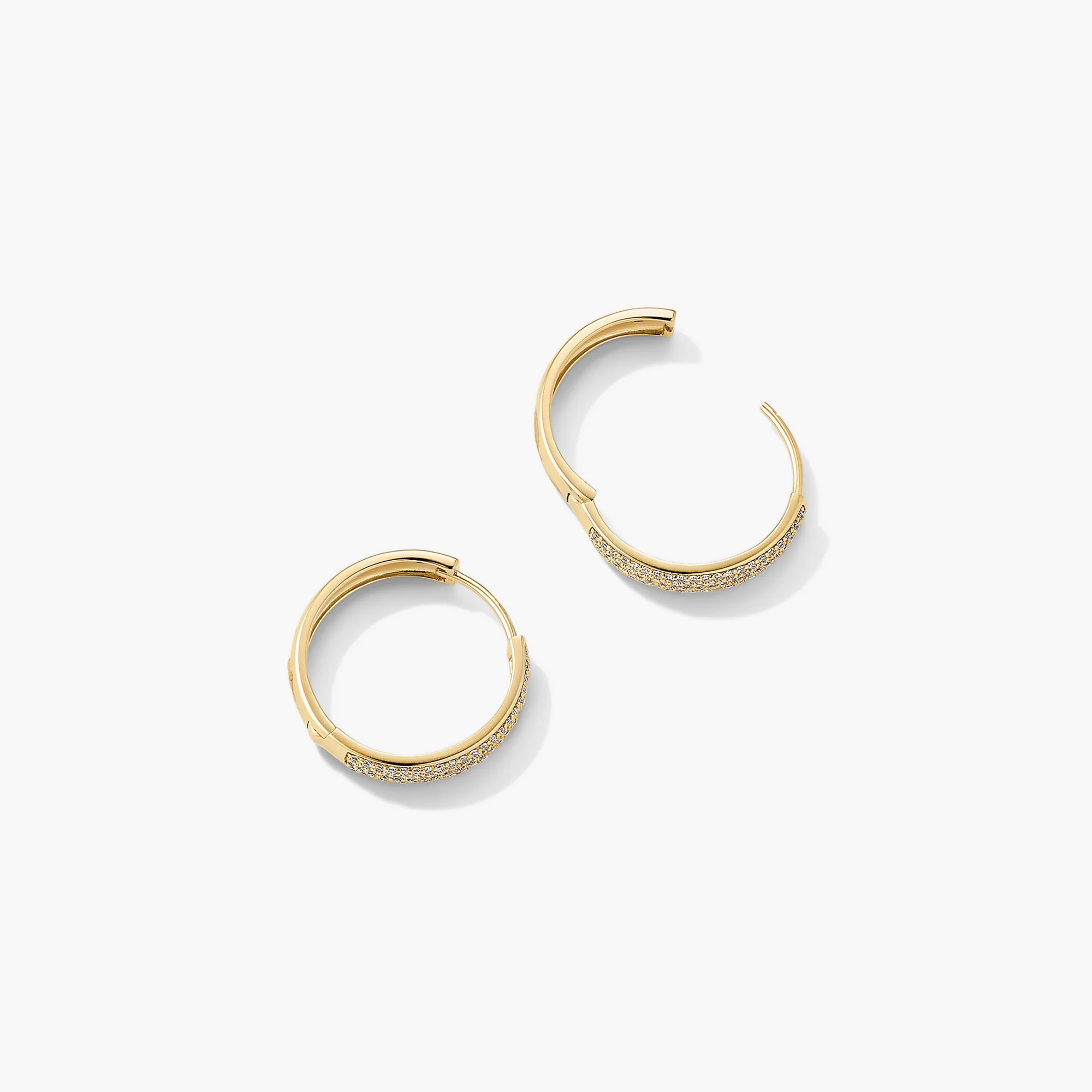 Bold Pavé Diamond Medium Hoops - Image 9