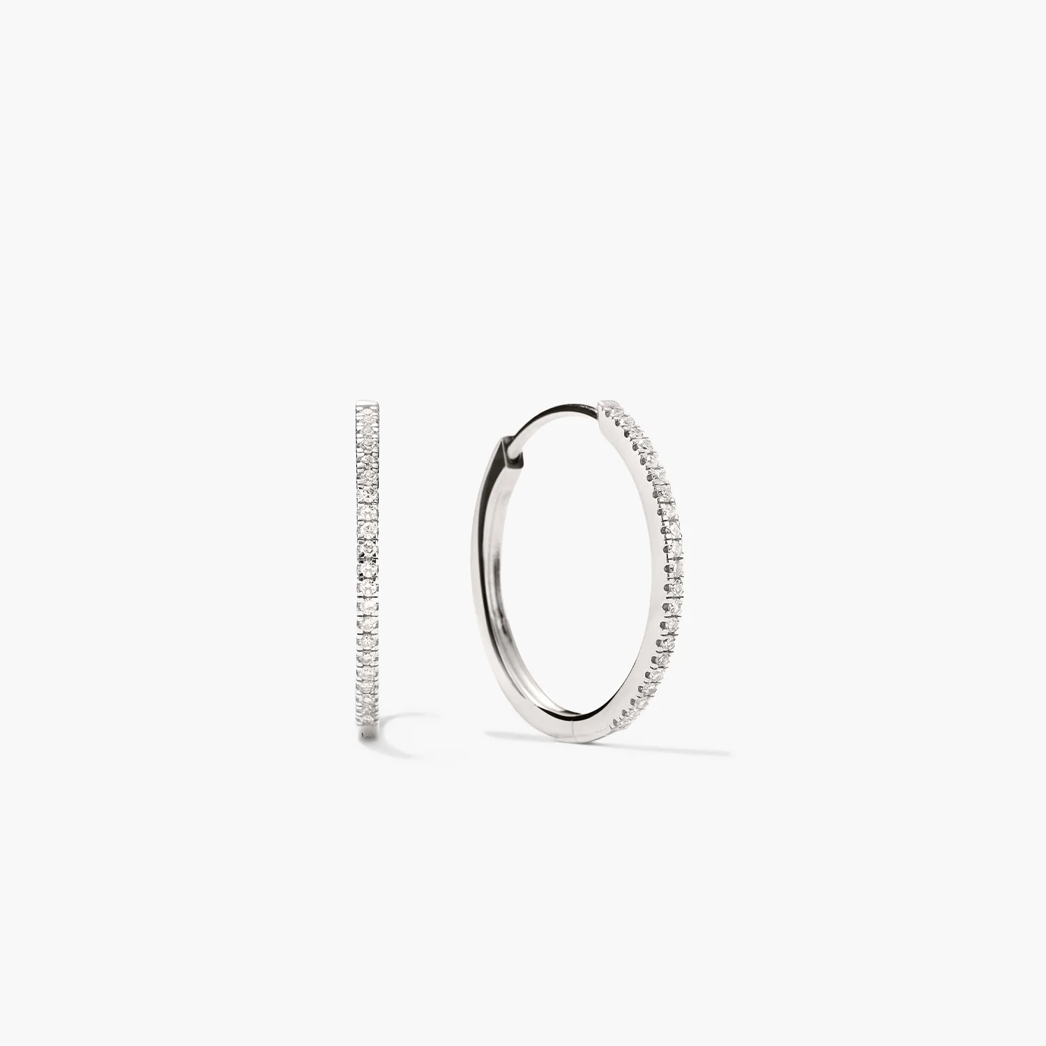 Pavé Diamond Medium Hoops - Image 10