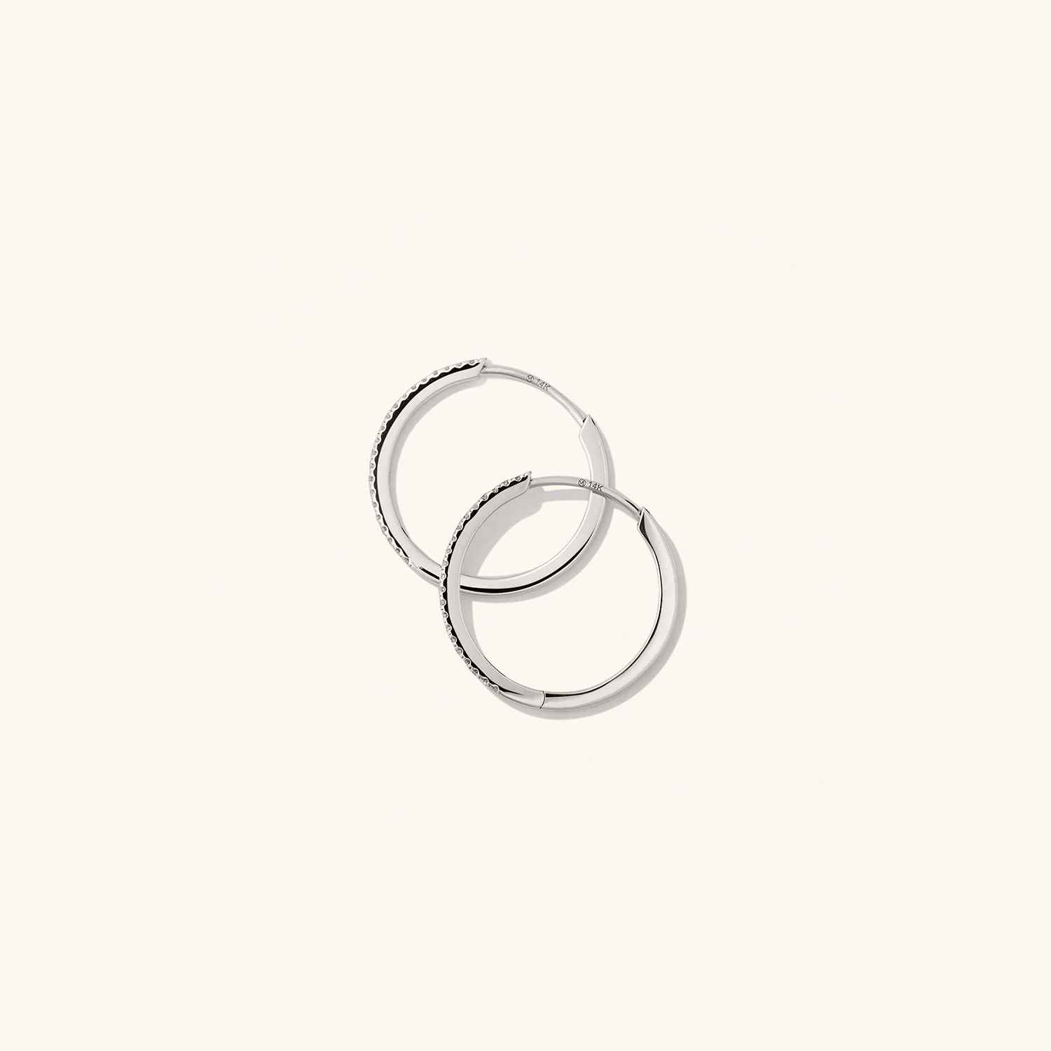 Pavé Diamond Medium Hoops - Image 13