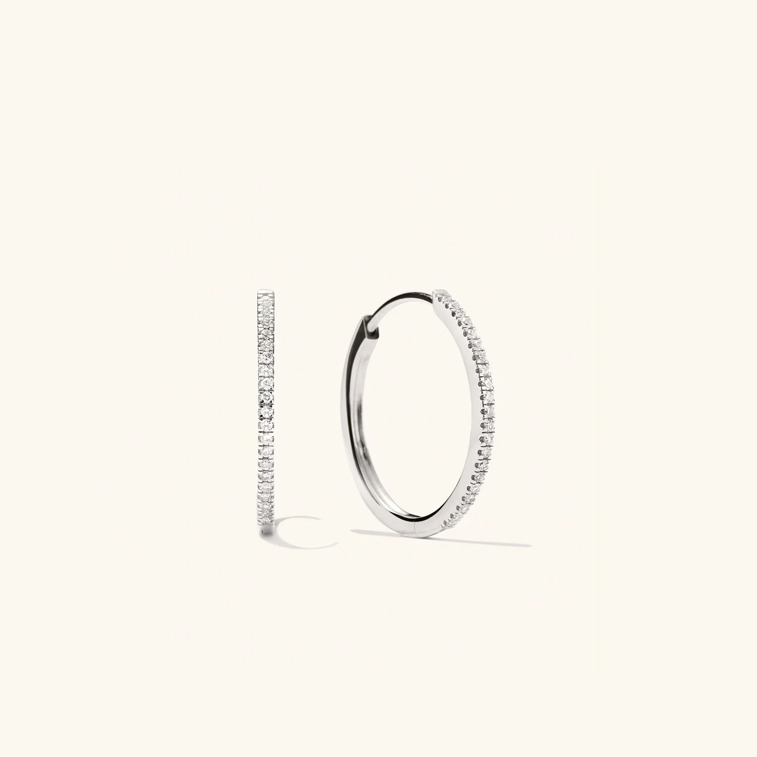 Pavé Diamond Medium Hoops - Image 14