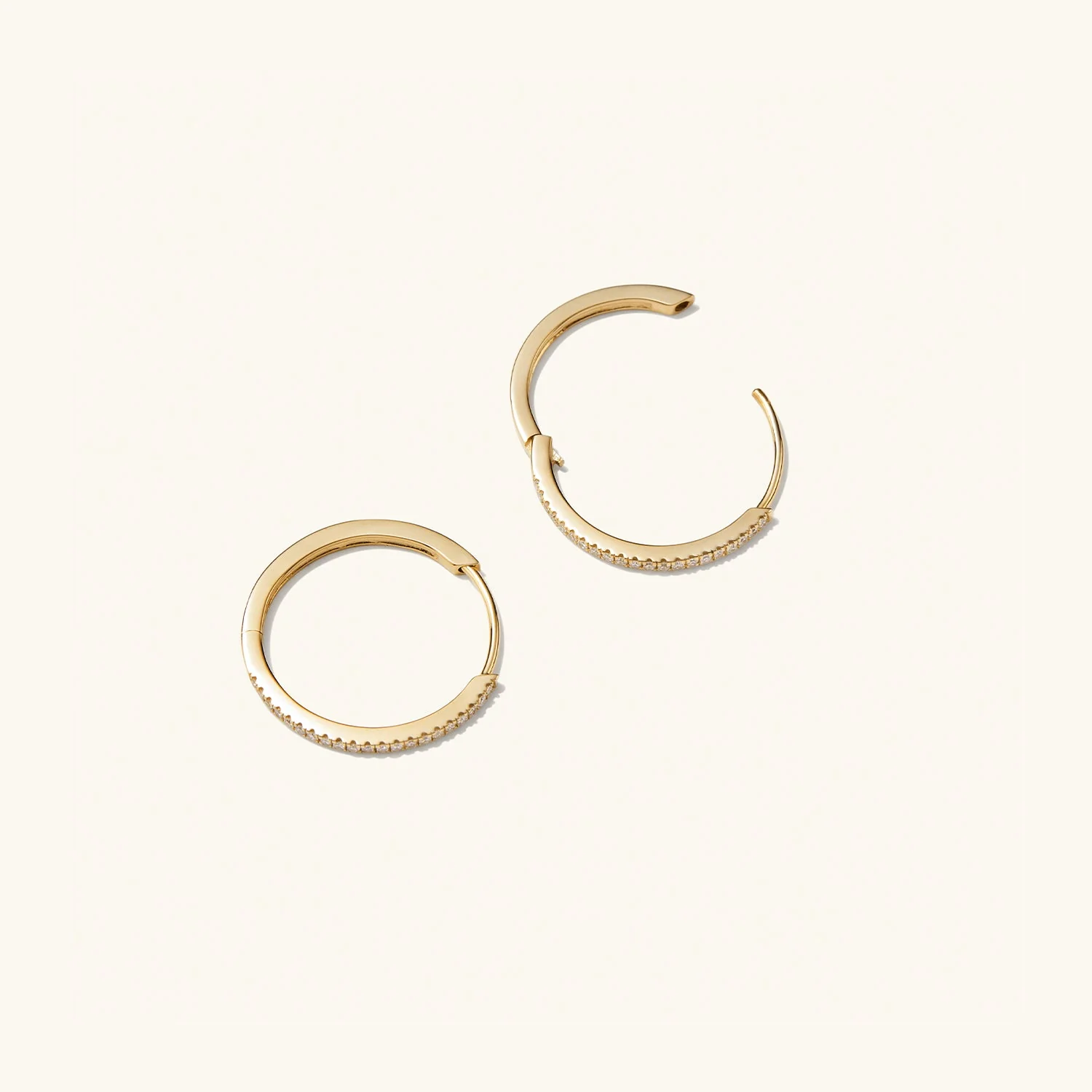 Pavé Diamond Medium Hoops - Image 7