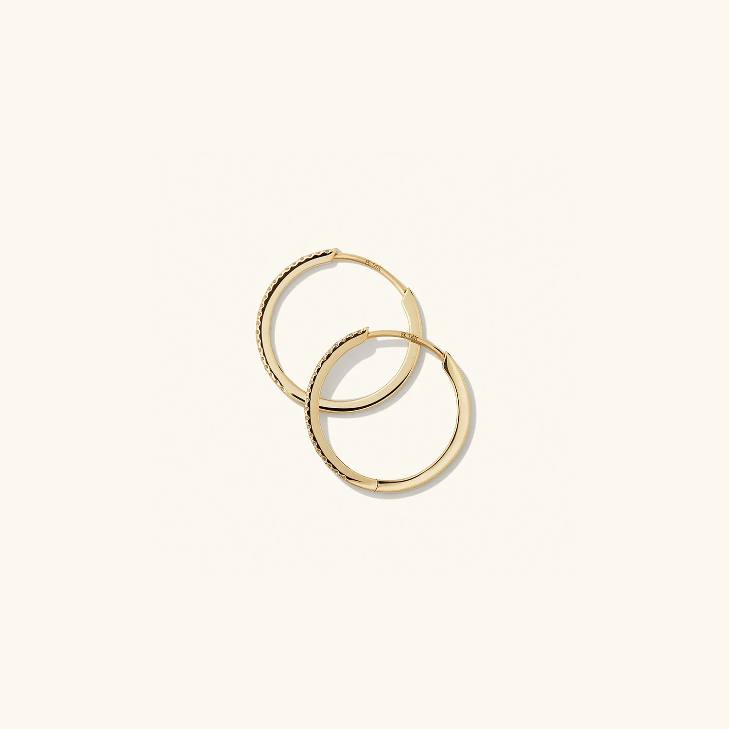 Pavé Diamond Medium Hoops - Image 8