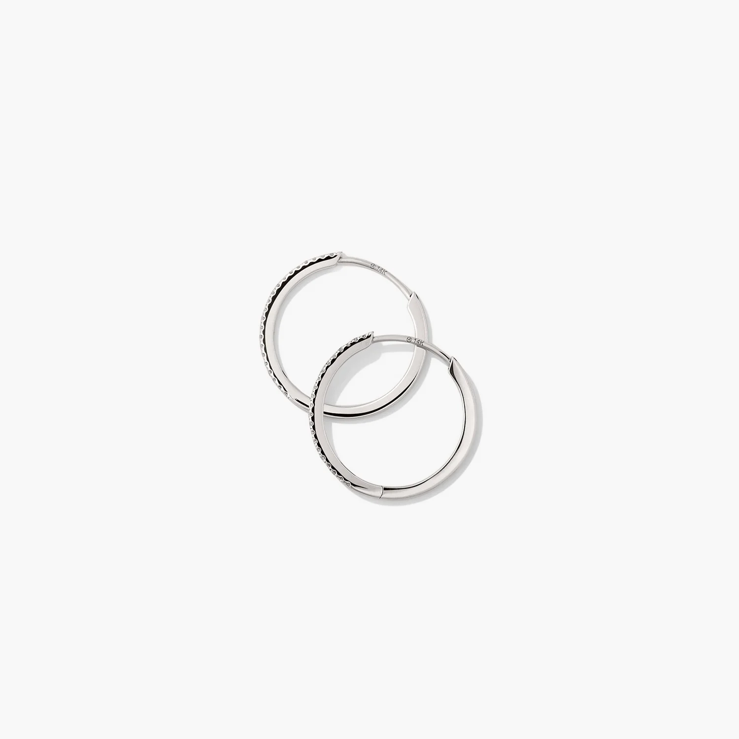 Pavé Diamond Medium Hoops - Image 9
