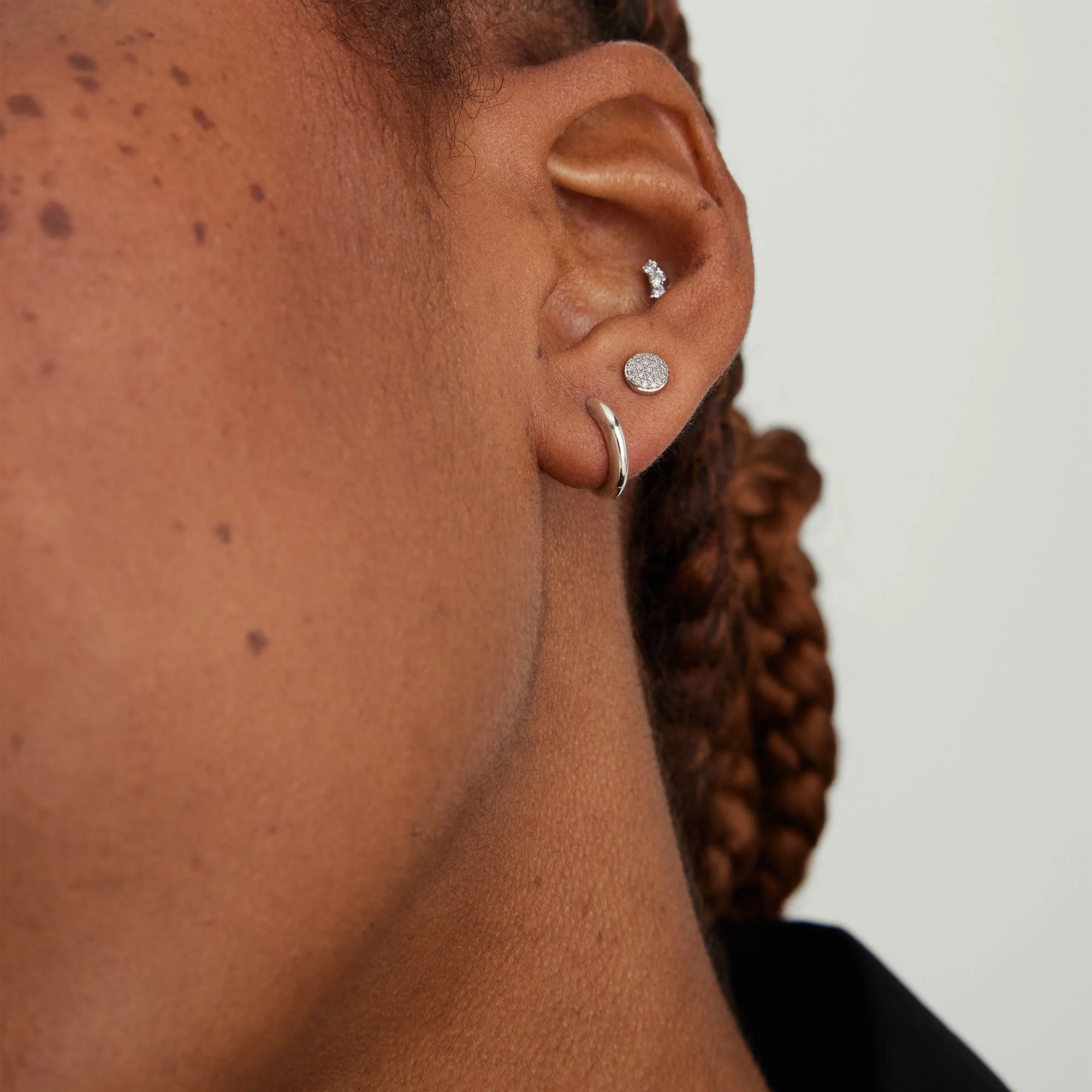 Pavé Diamond Round Studs - Image 11