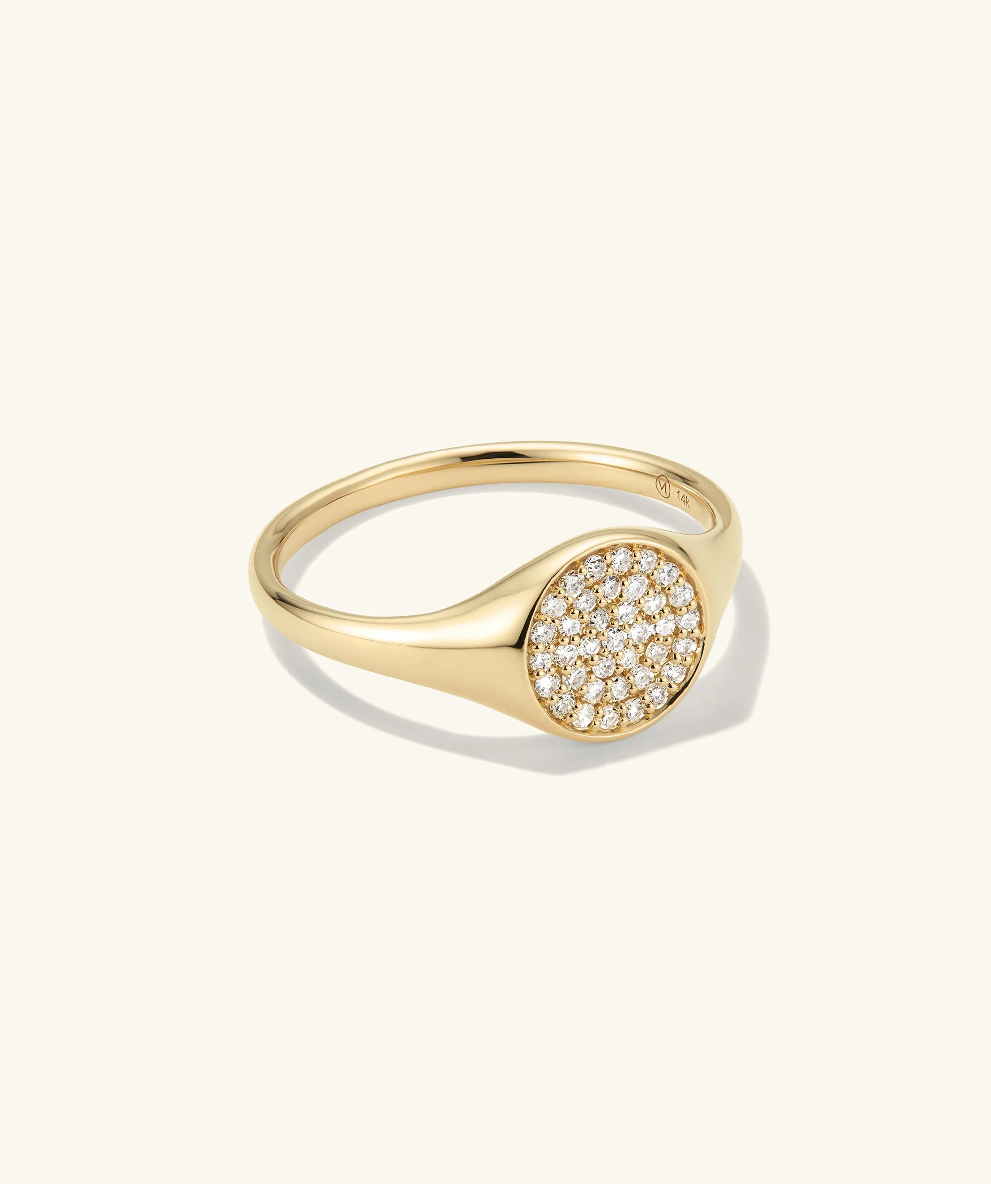 Pavé Diamond Signet Pinky Ring - Image 2