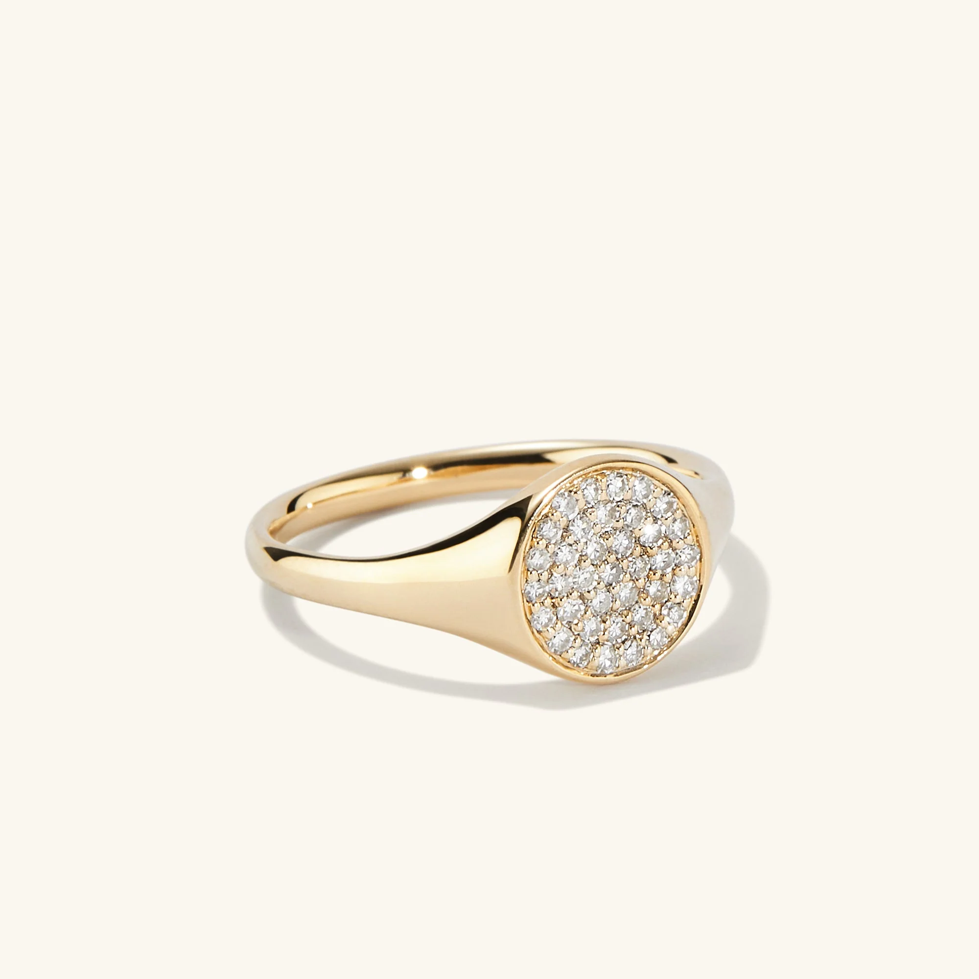 Pavé Diamond Signet Pinky Ring - Image 7
