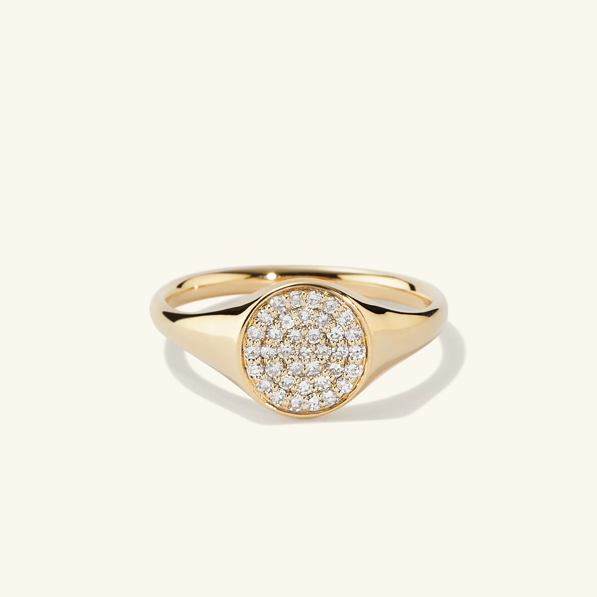 Pavé Diamond Signet Pinky Ring - Image 9