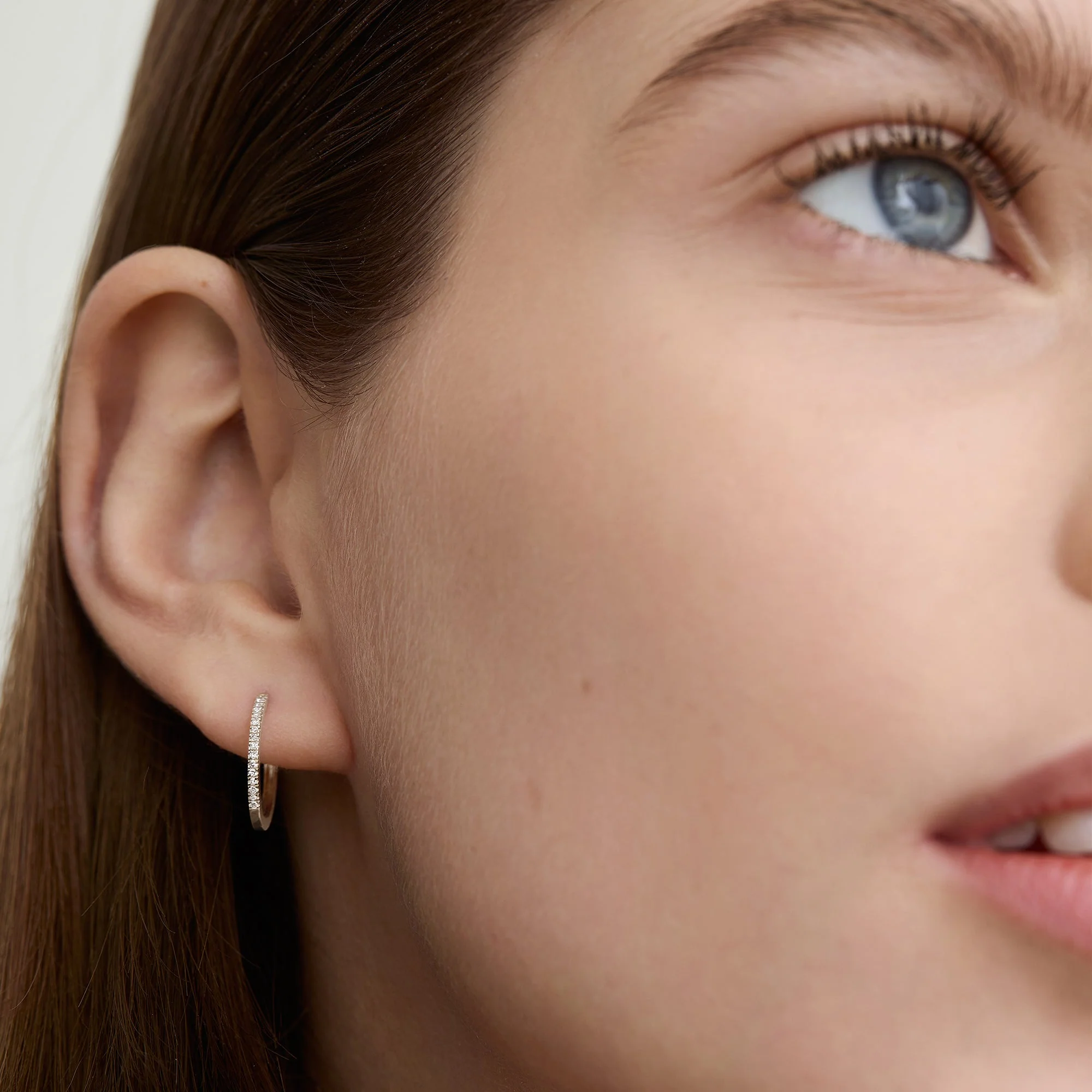 Pavé Diamond Small Hoops - Image 11