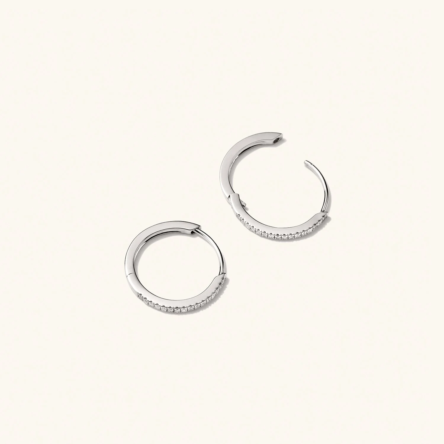Pavé Diamond Small Hoops - Image 13
