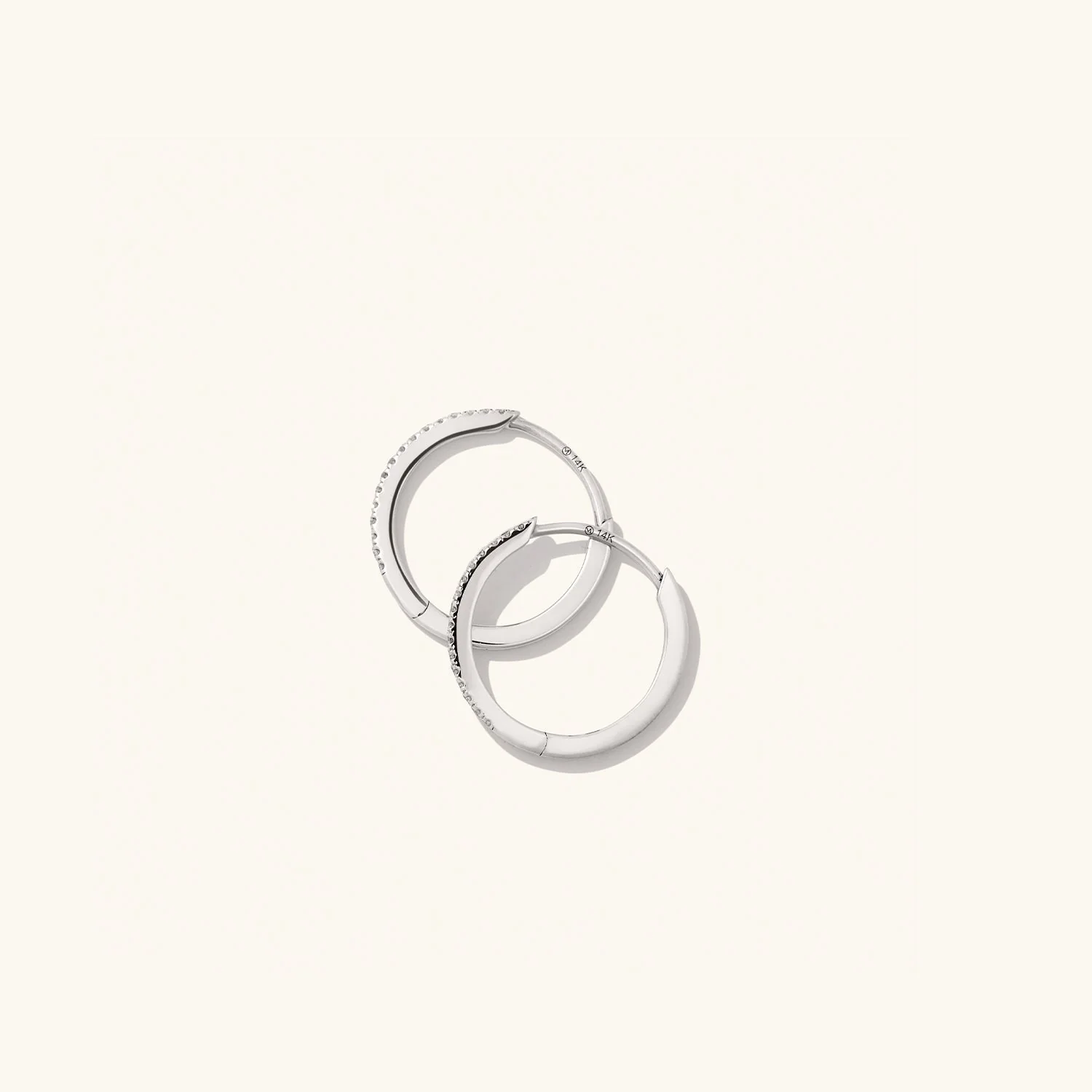 Pavé Diamond Small Hoops - Image 14
