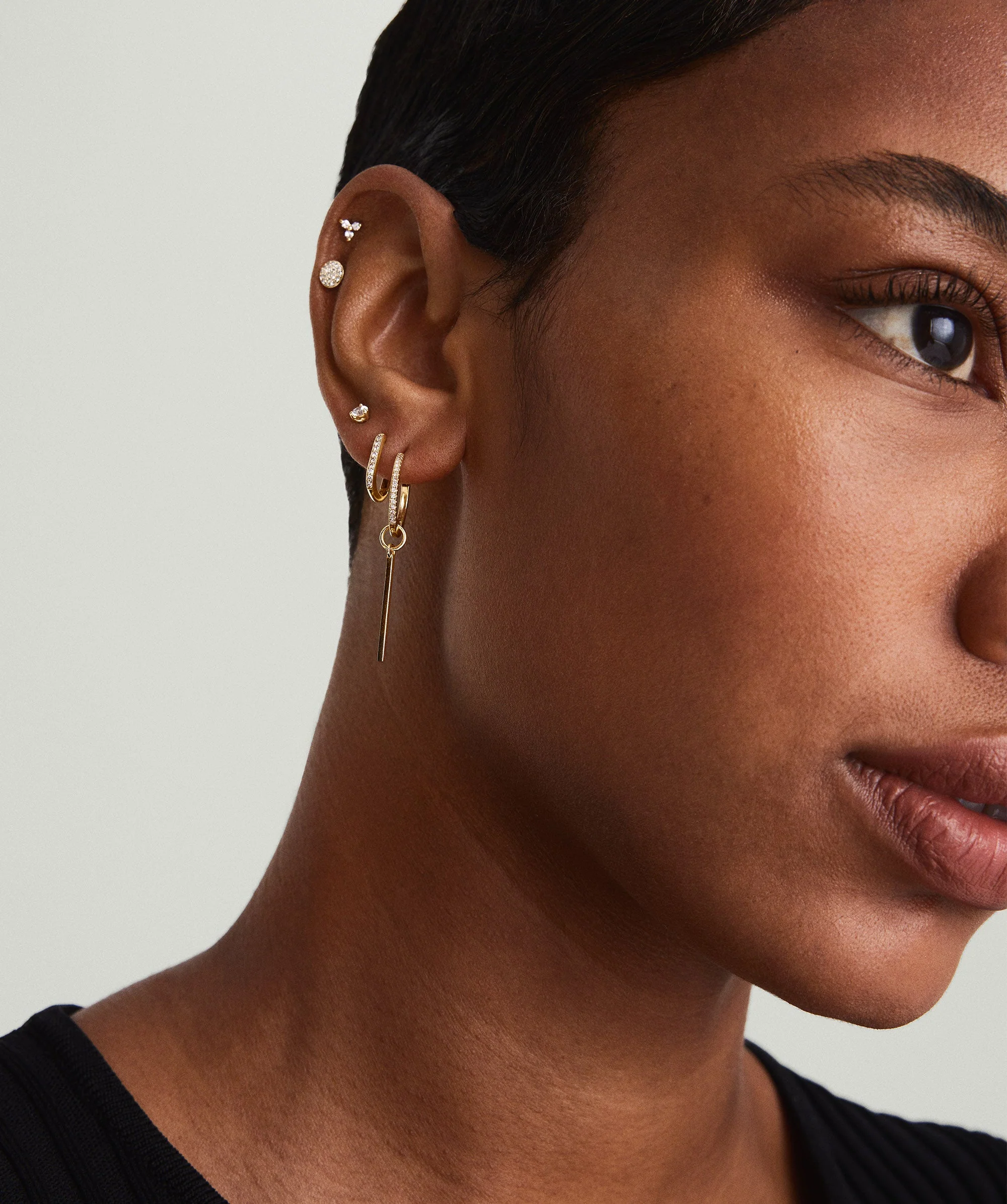 Pavé Diamond Small Hoops - Image 6