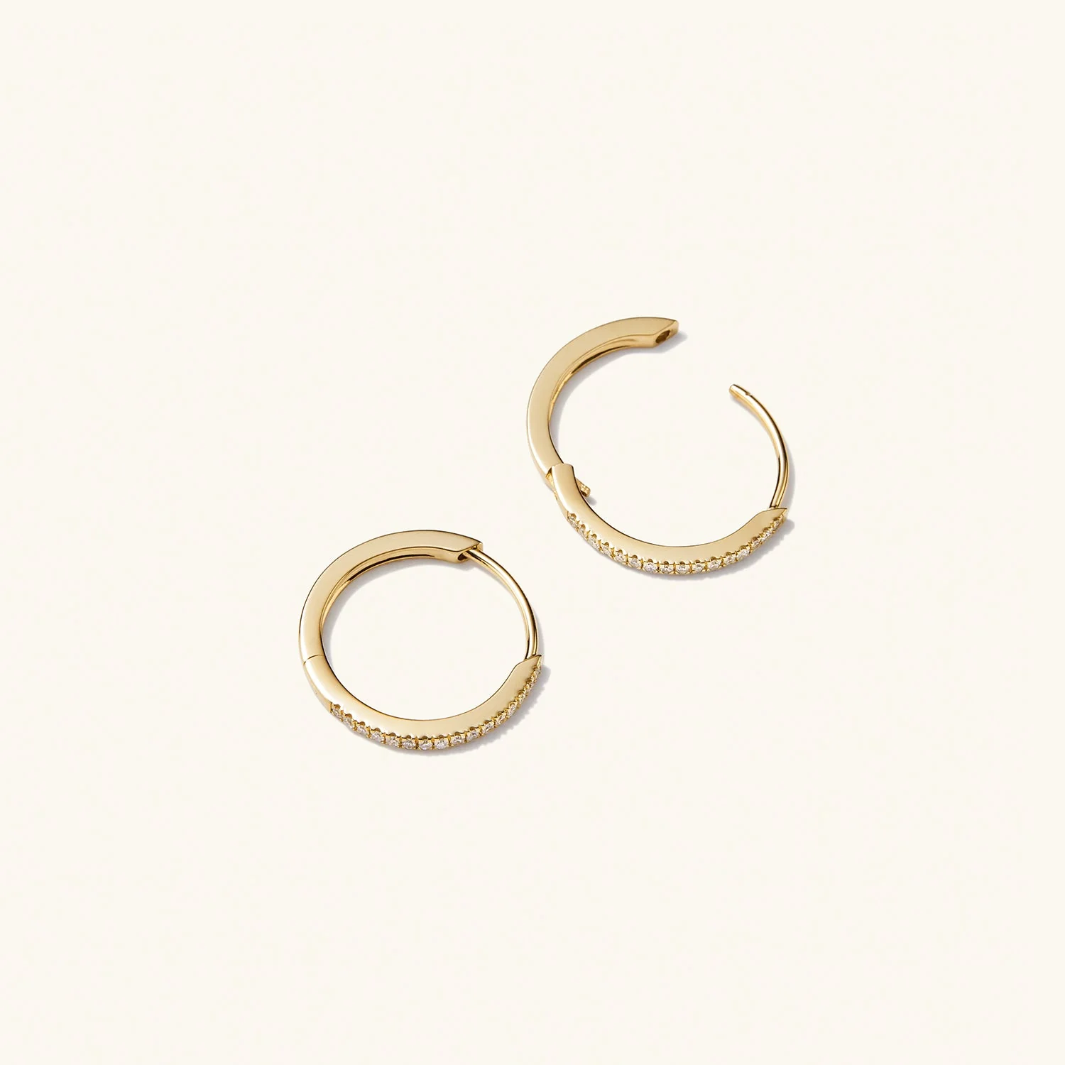 Pavé Diamond Small Hoops - Image 7
