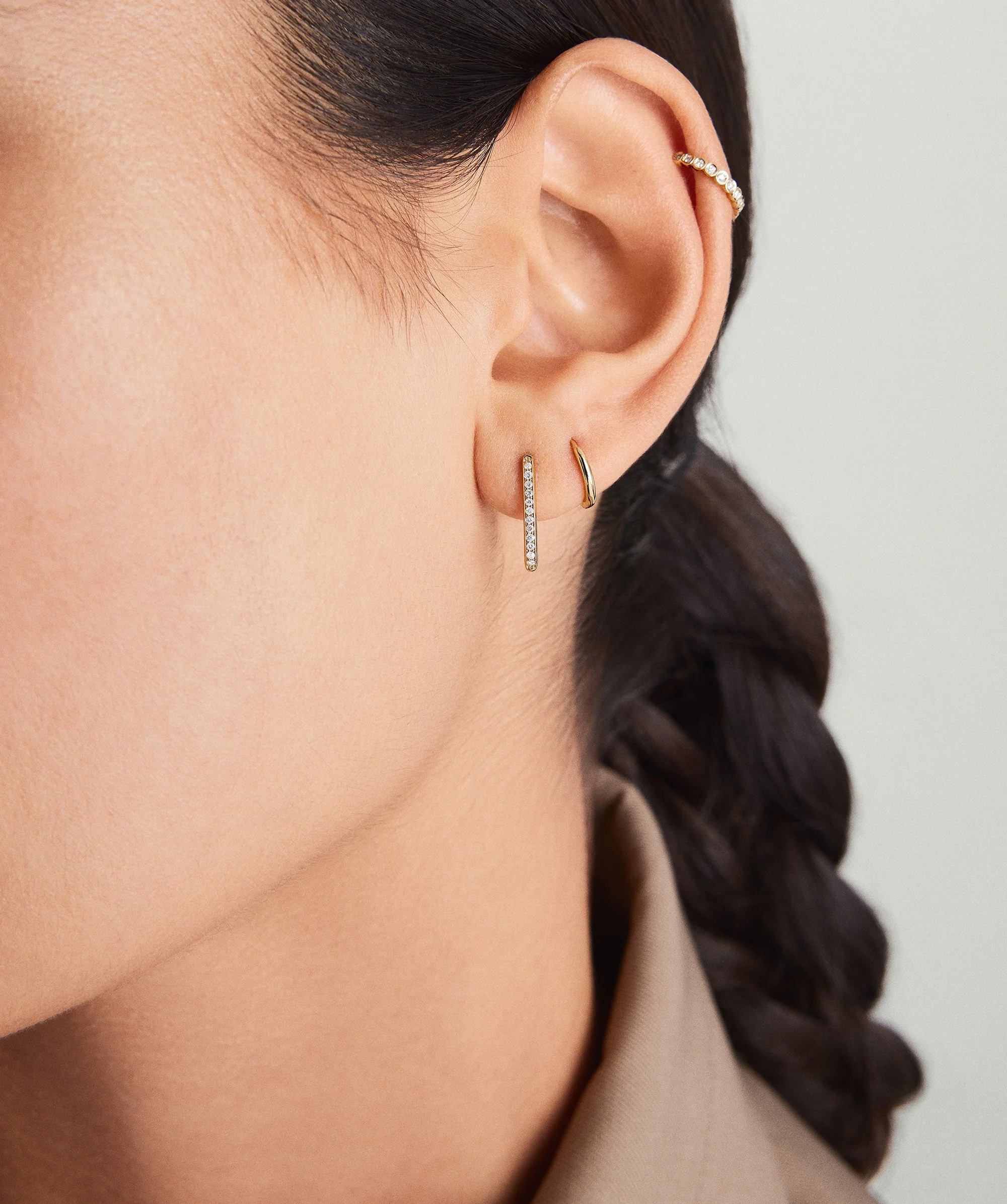 Pavé Diamond Small U Hoops - Image 5