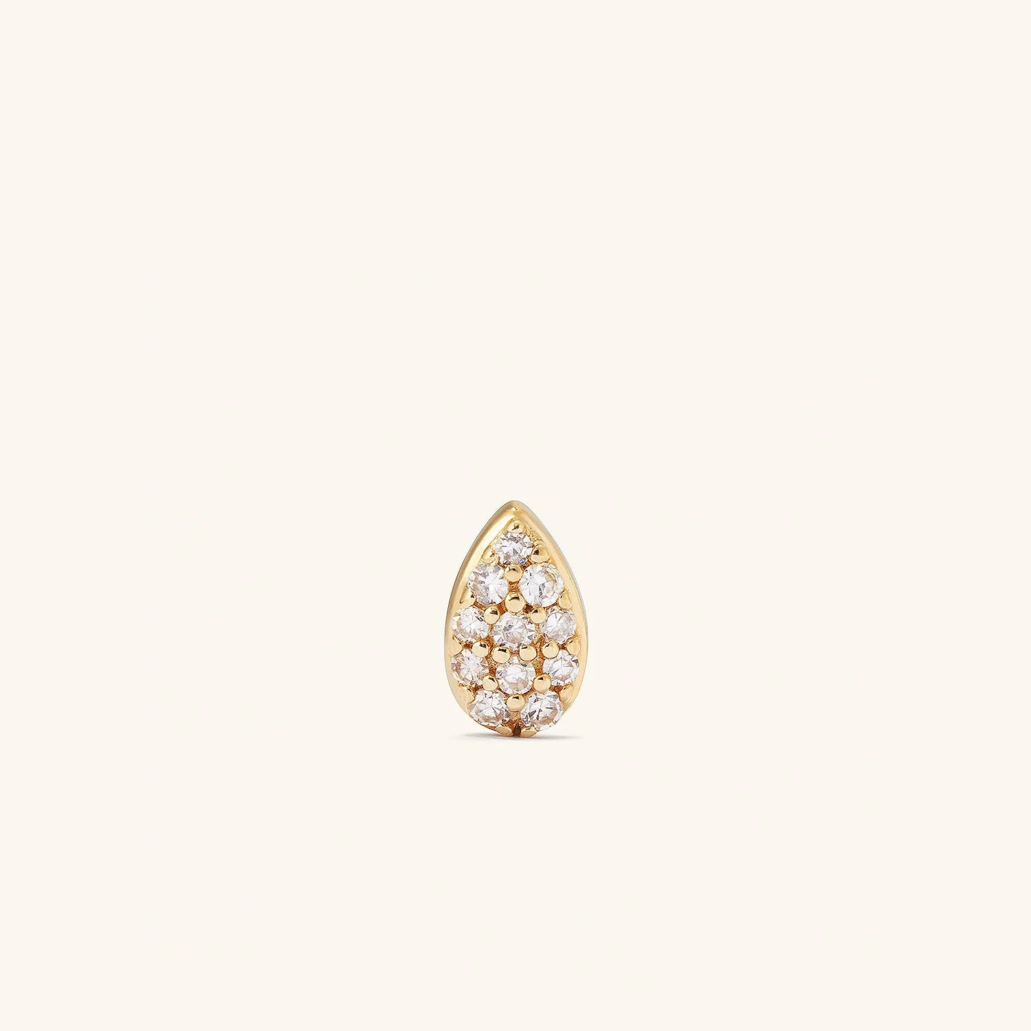 Piercing Studio - Pave Diamond Flat Back Pear Stud - Image 2