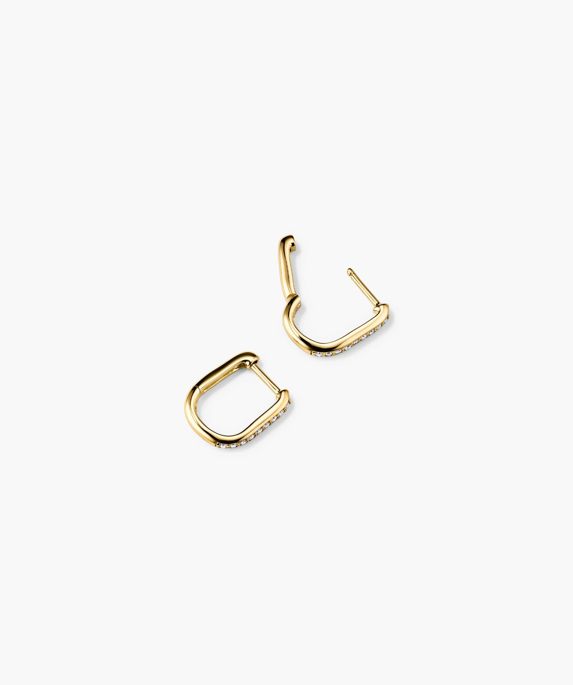 Pavé Diamond Huggie U Hoops - Image 3