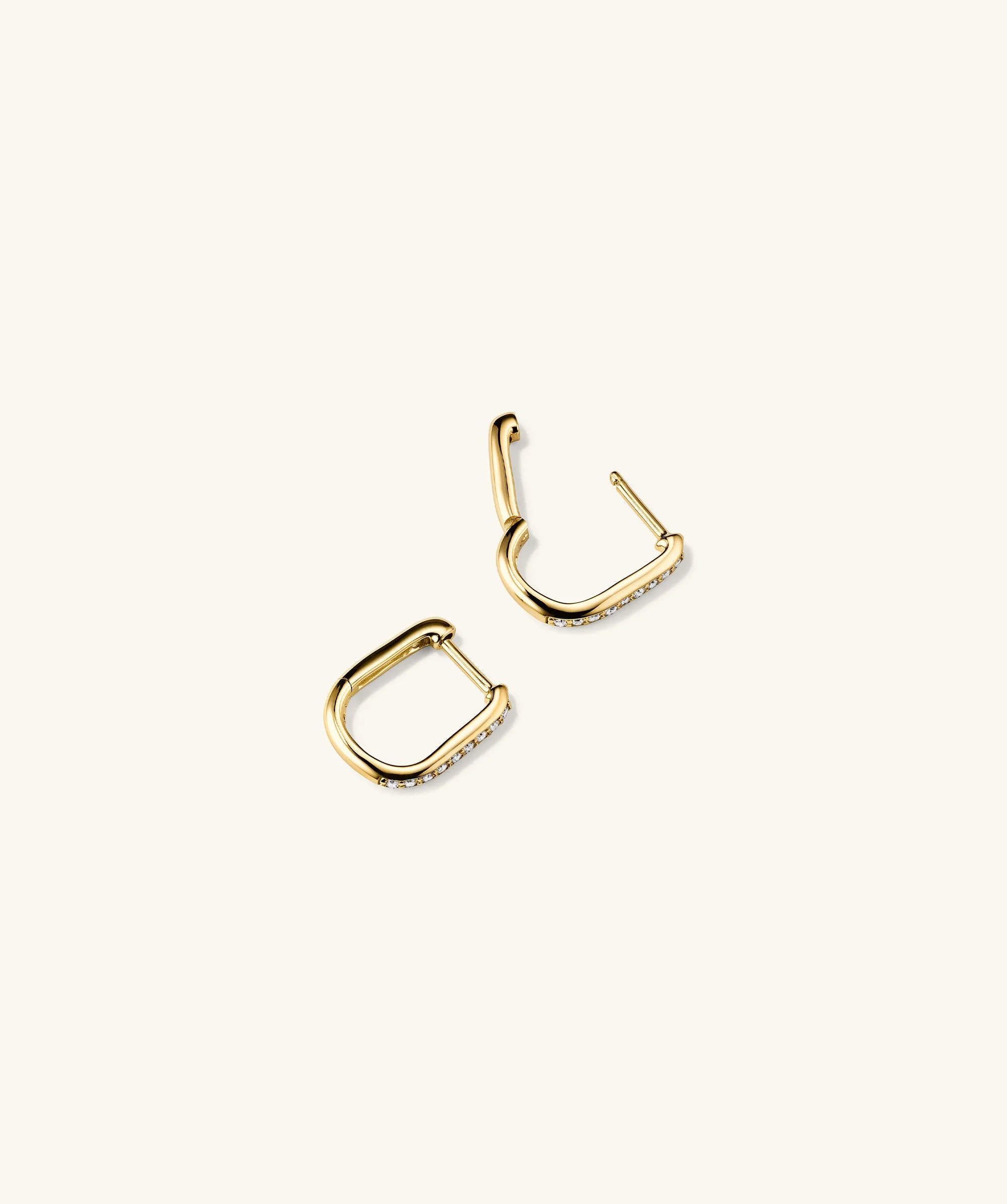 Pavé Diamond Huggie U Hoops - Image 4