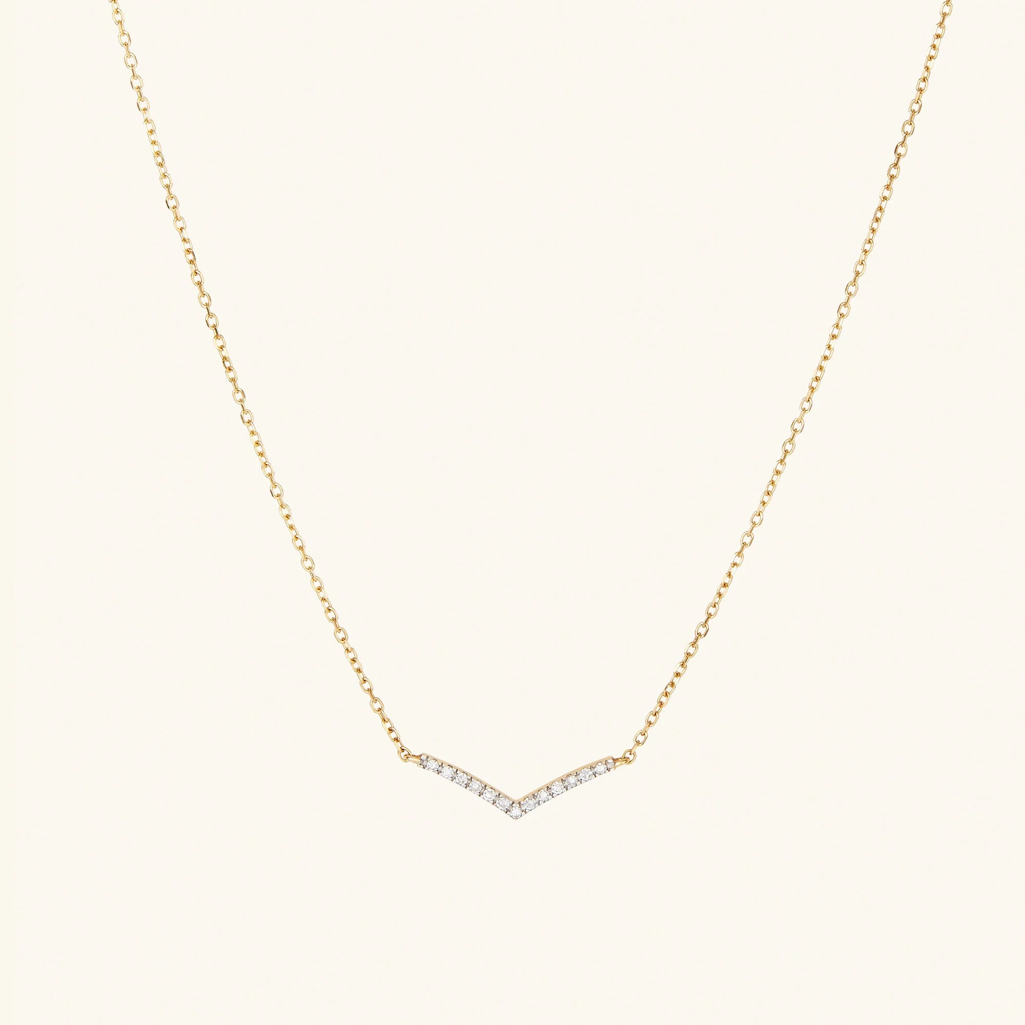 Pavé Diamond Wishbone Necklace - Image 2