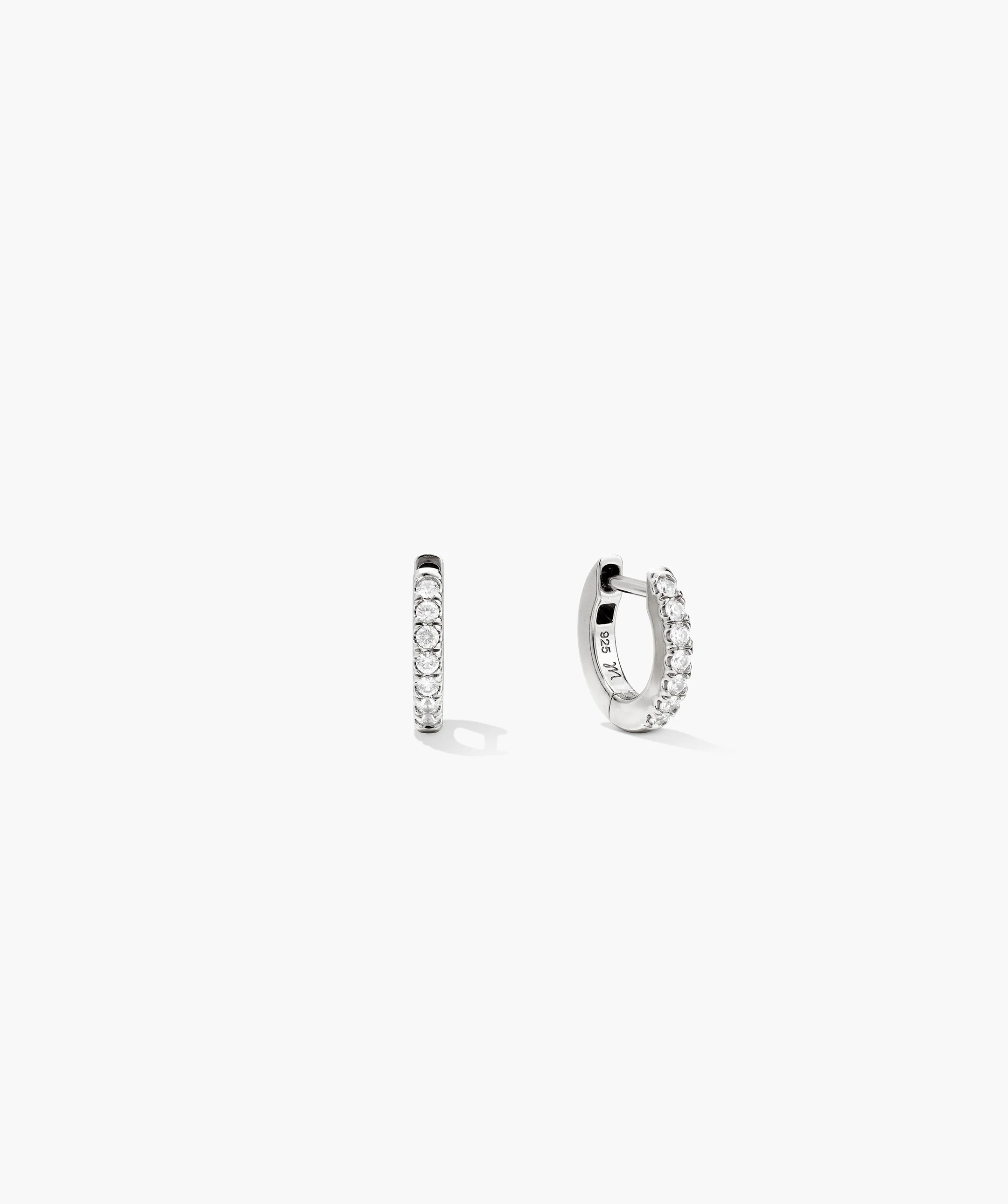 Pavé Lab Grown Sapphire Huggie Hoops - Image 4