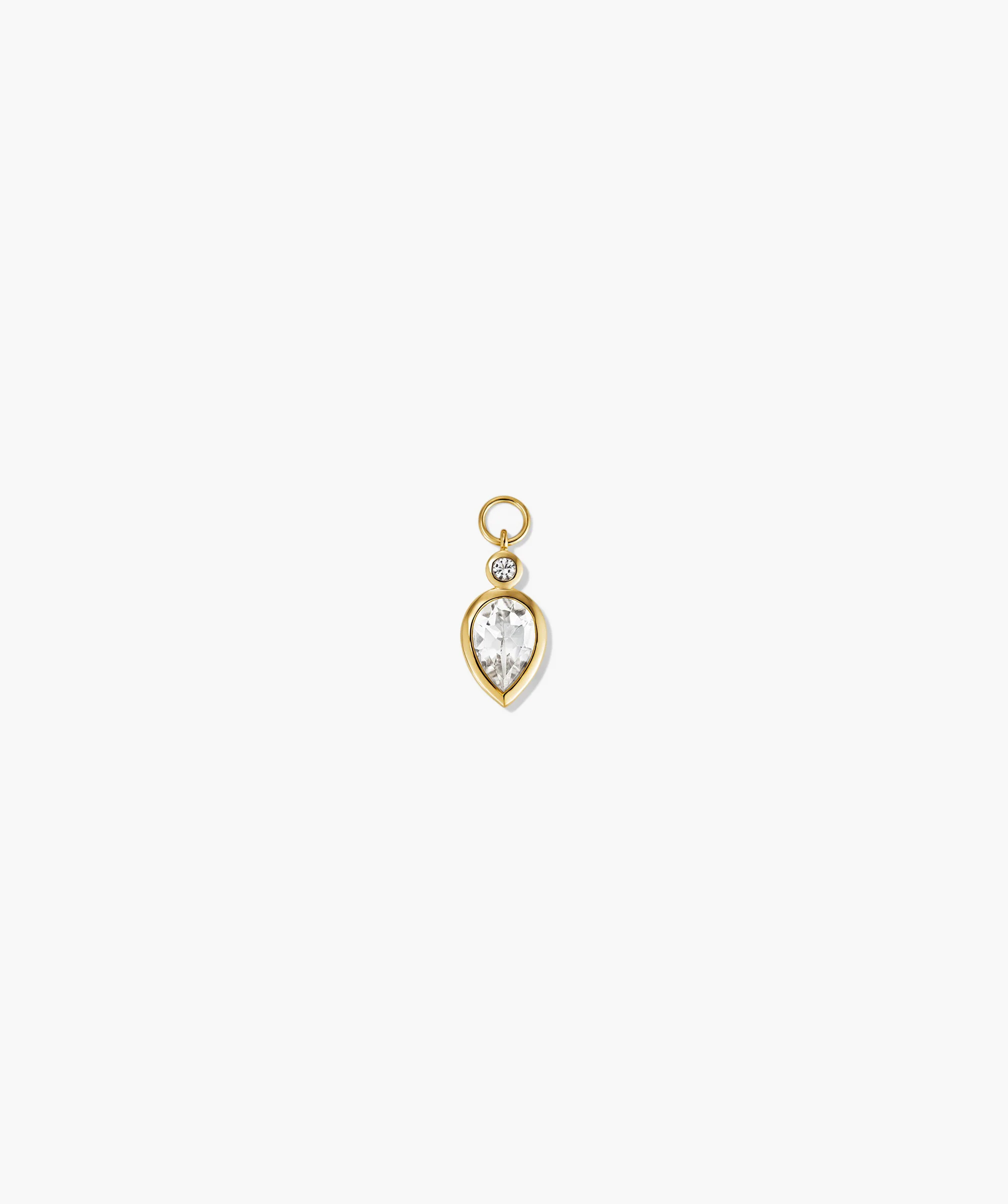 Single Pear Cut Gemstone Hoop Charm - Image 4