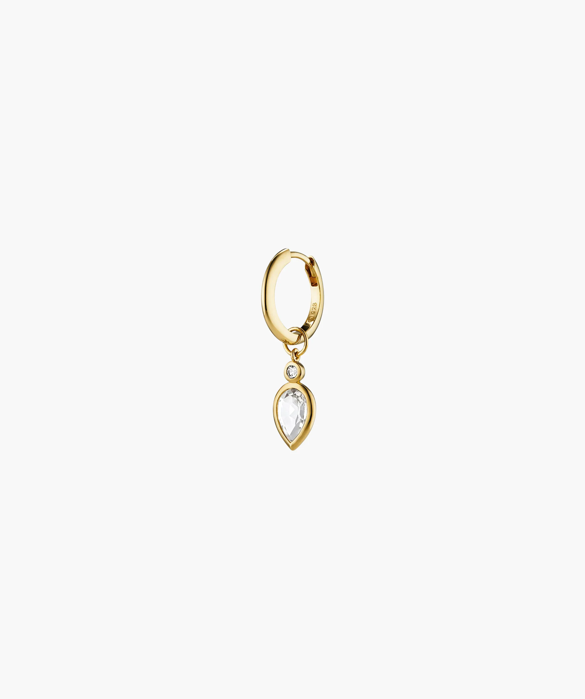 Single Pear Cut Gemstone Hoop Charm - Image 5