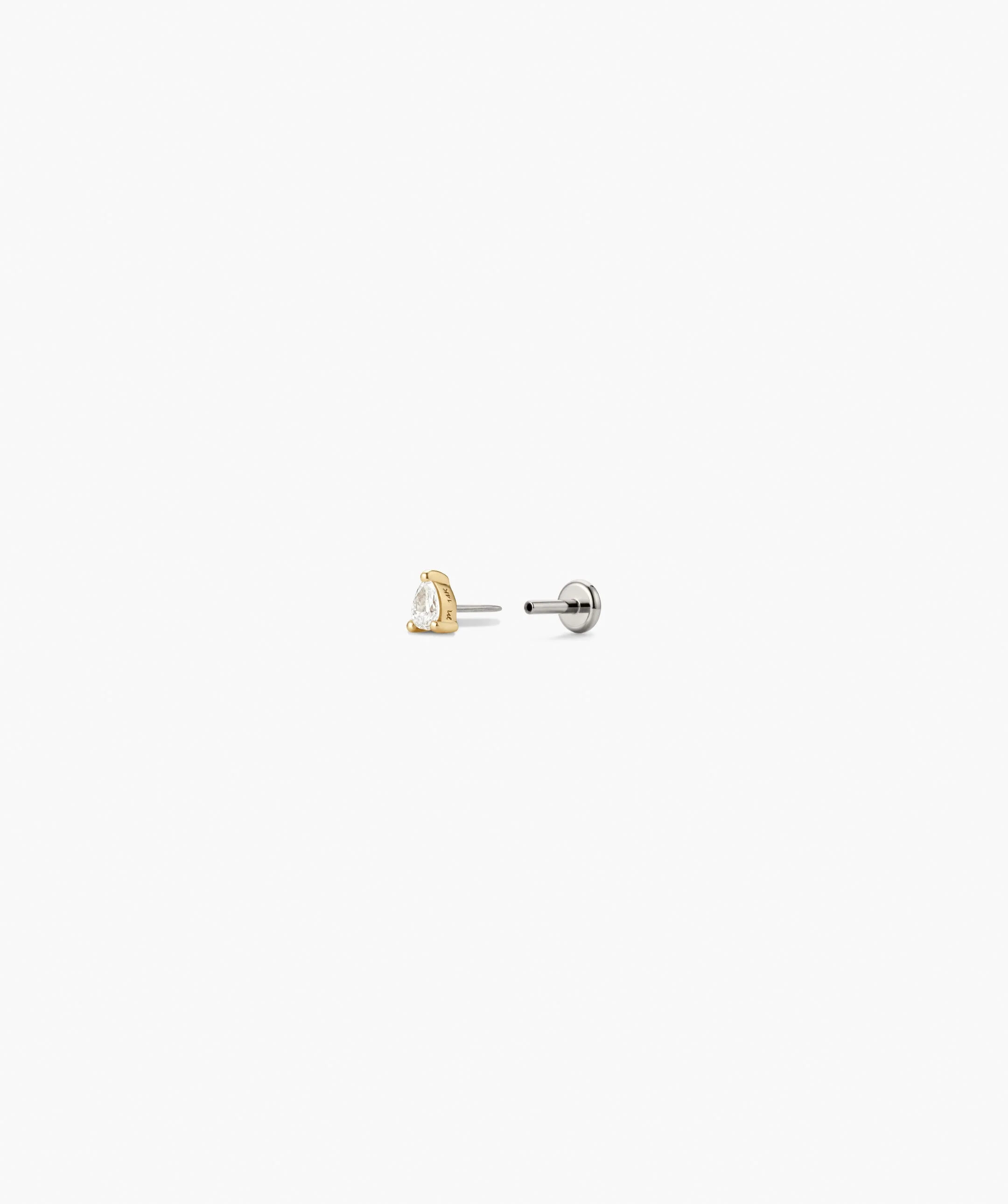 Single Pear Diamond Stud - Image 5