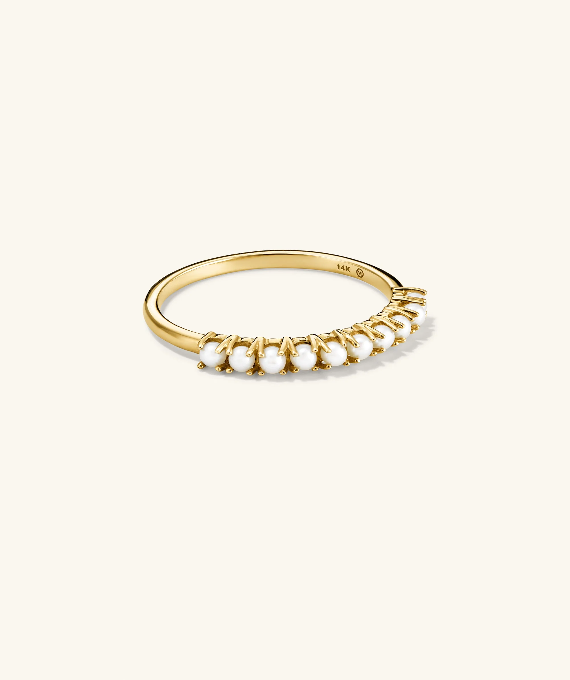 Pearl Half Eternity Ring - Image 2