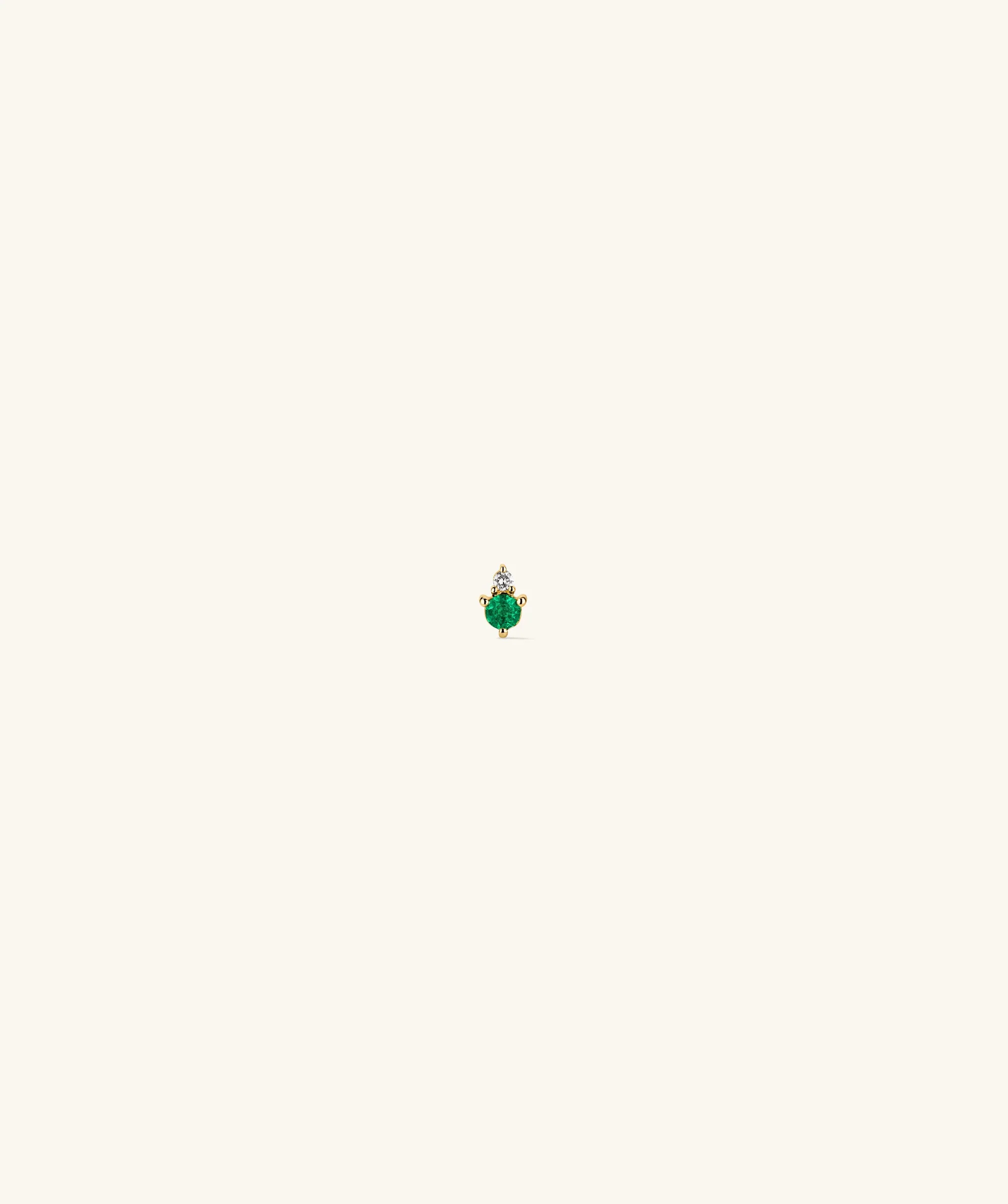 Piercing Studio - Duo Diamond and Emerald Flat Back Stud - Image 2