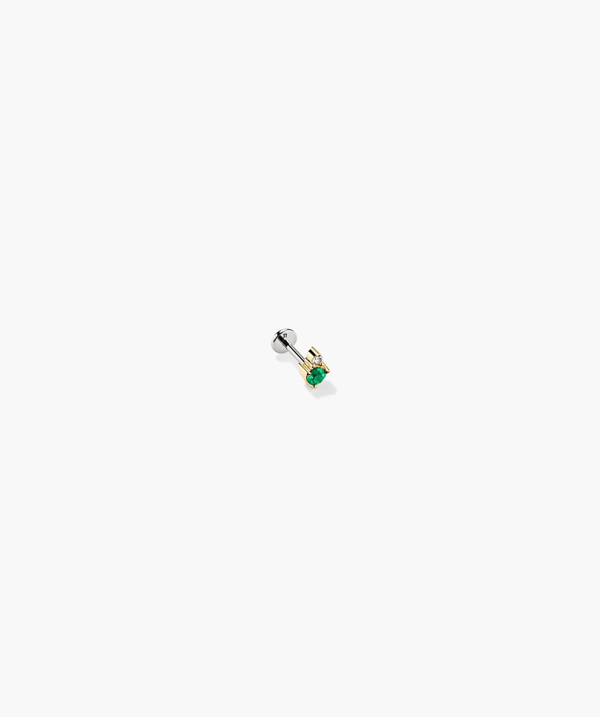 Piercing Studio - Duo Diamond and Emerald Flat Back Stud - Image 4
